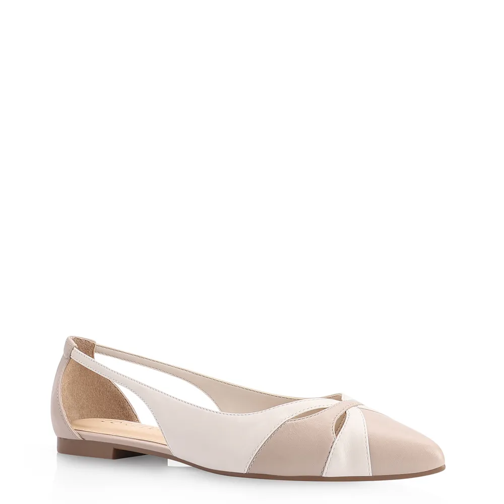 Sapatilha Couro Bege/Off White