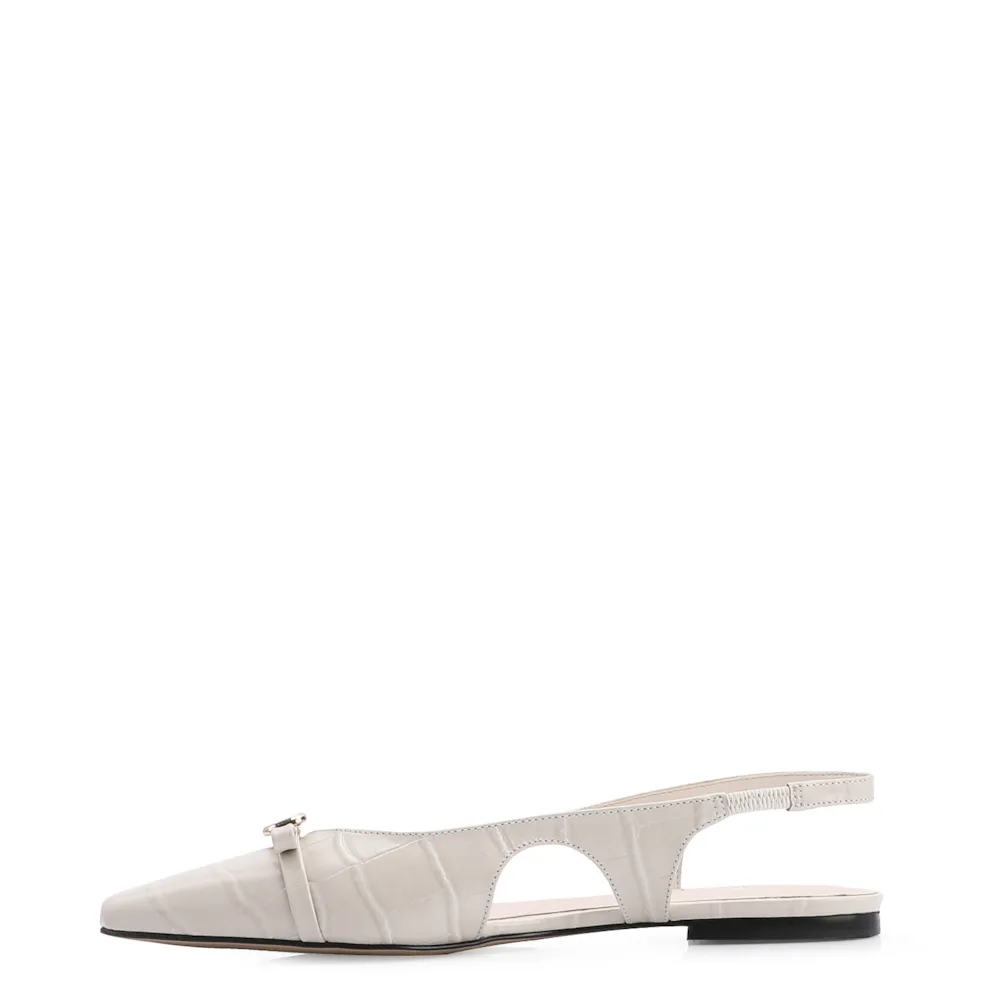 Sapatilha Couro Croco Off White - imagem 4