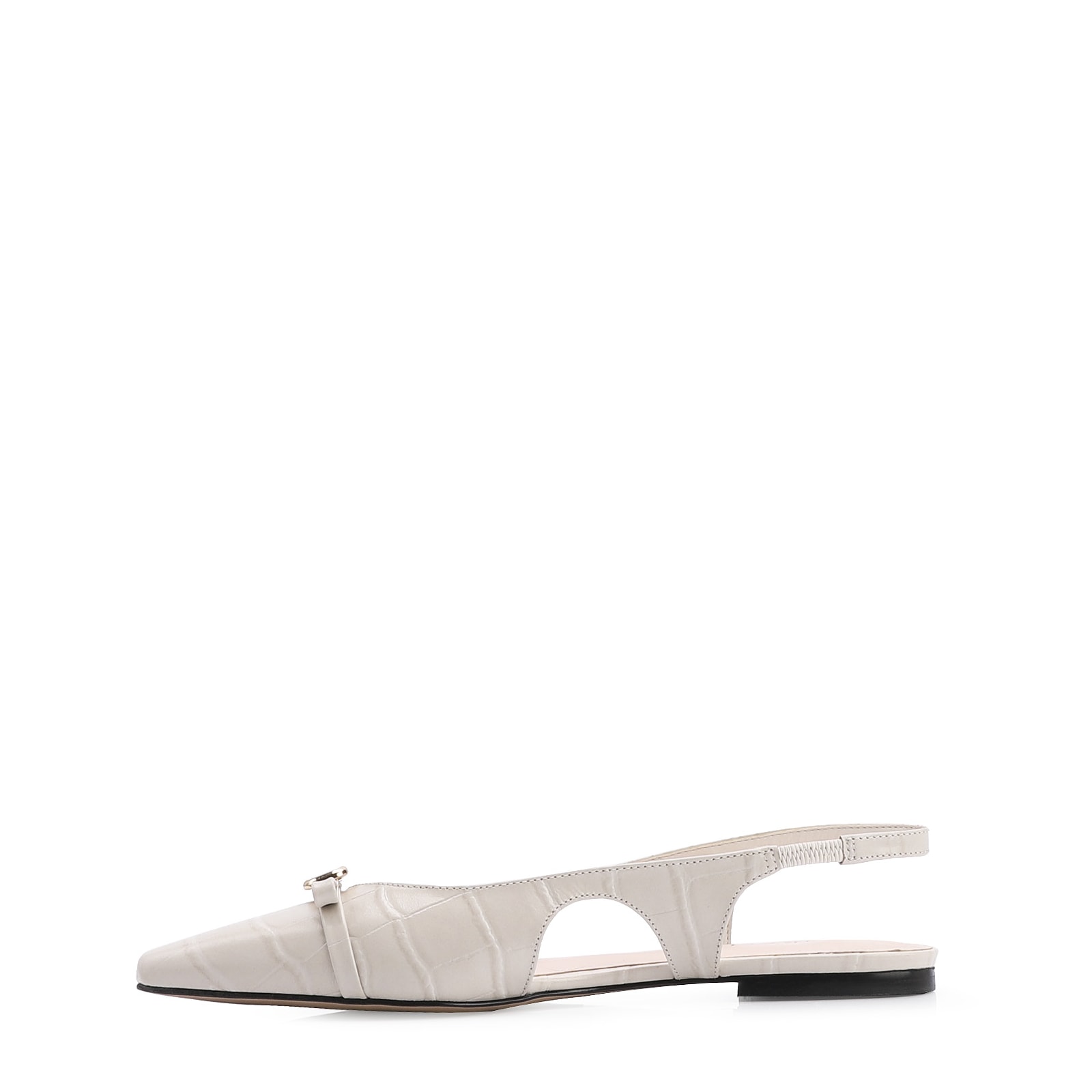 Sapatilha Couro Croco Off White