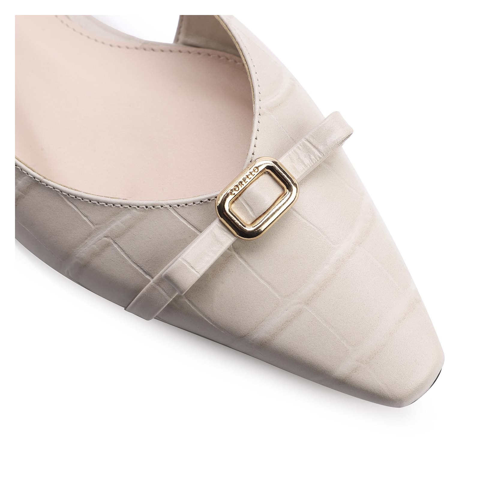 Sapatilha Couro Croco Off White
