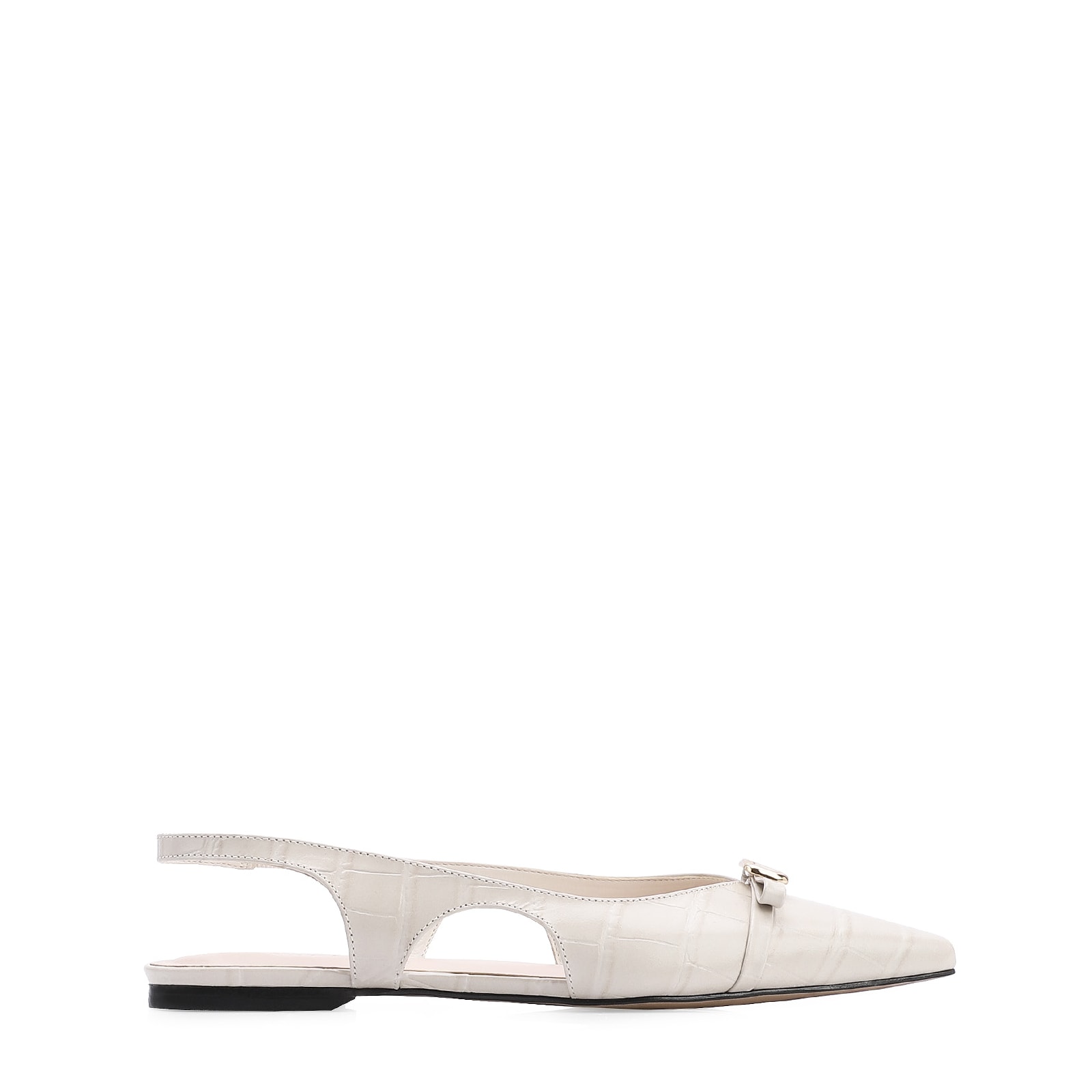 Sapatilha Couro Croco Off White