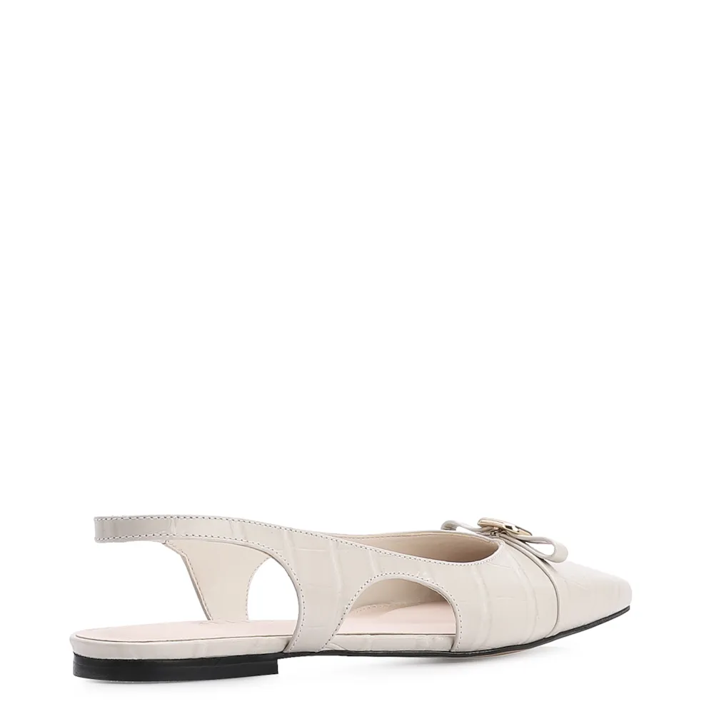 Sapatilha Couro Croco Off White - imagem 3
