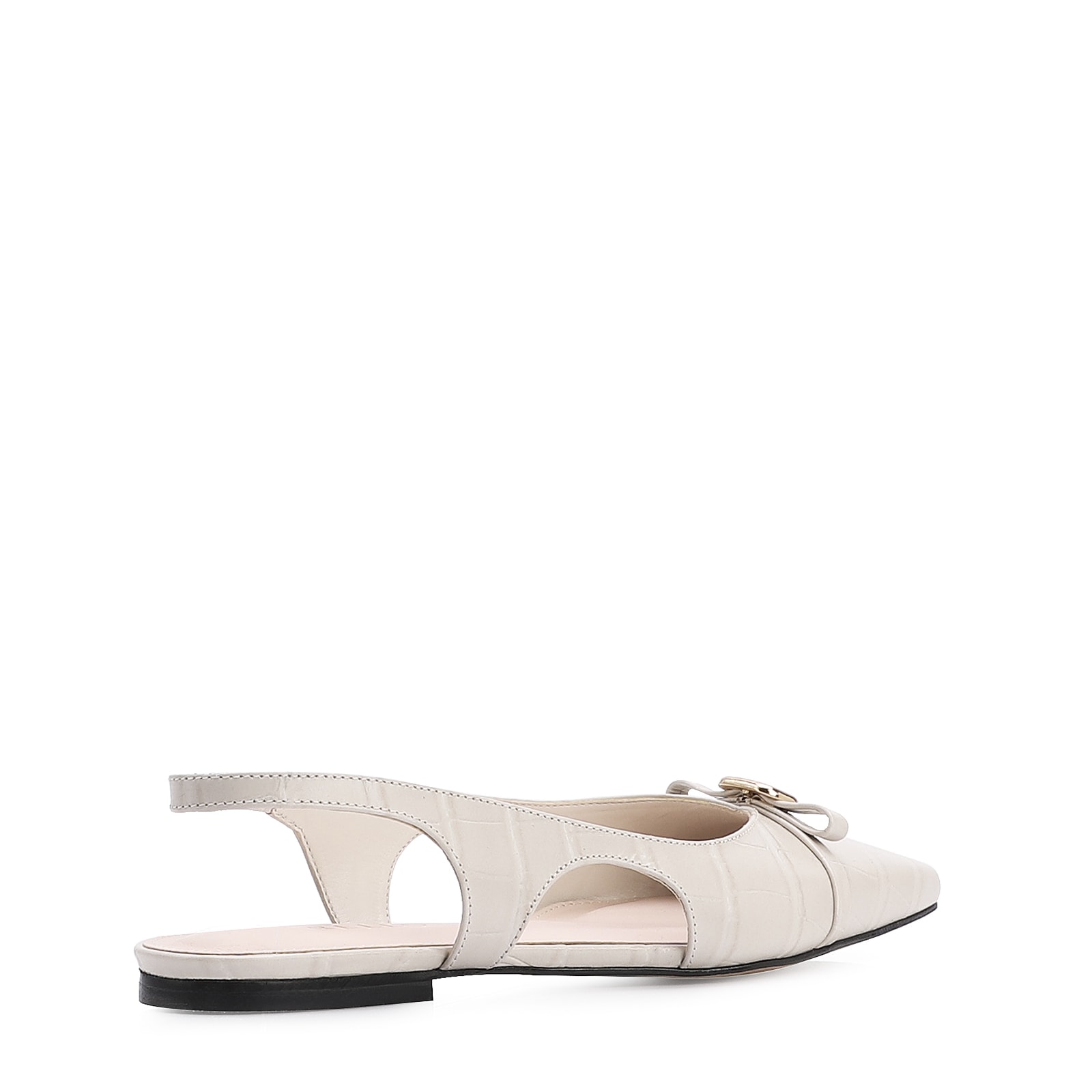 Sapatilha Couro Croco Off White