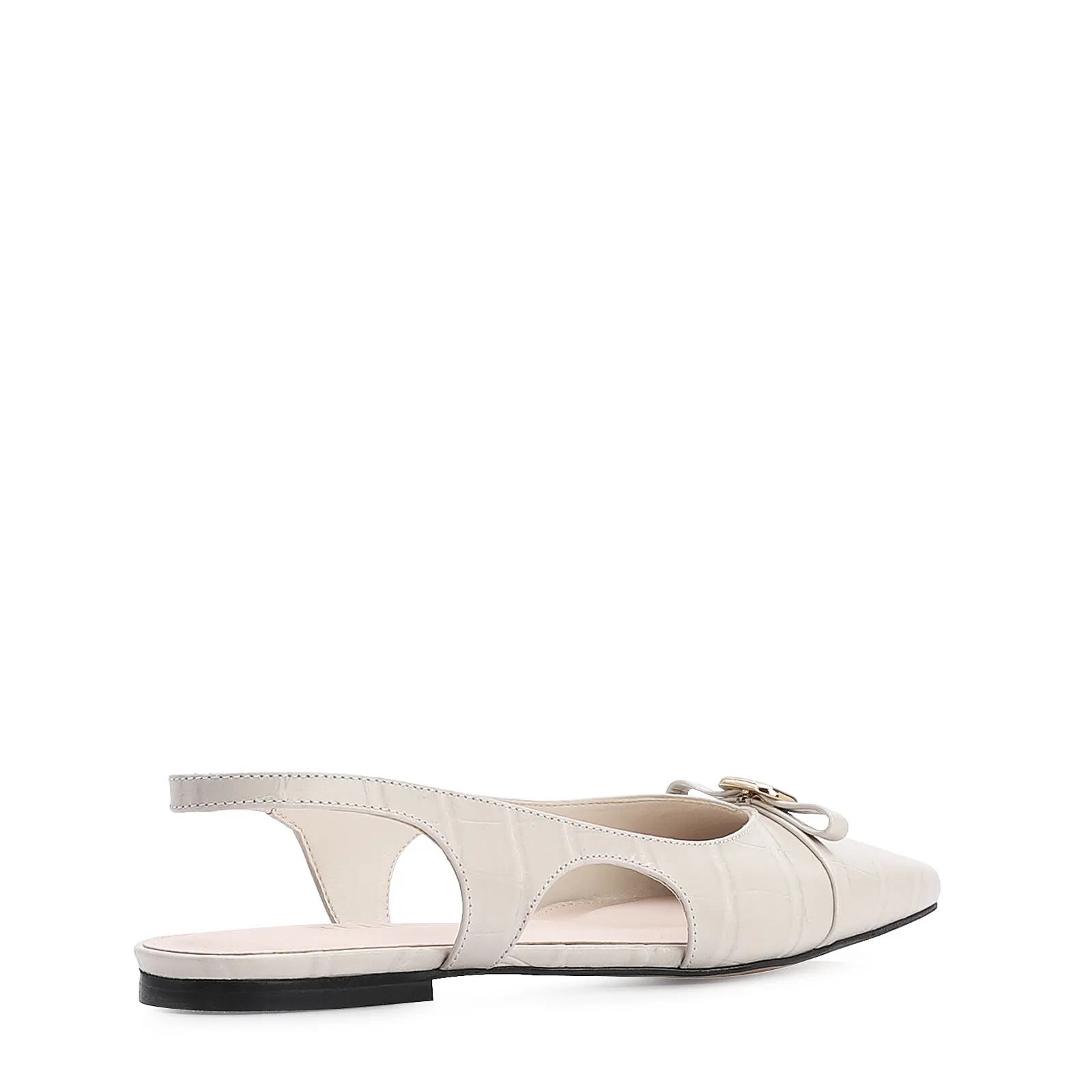 Sapatilha Couro Croco Off White
