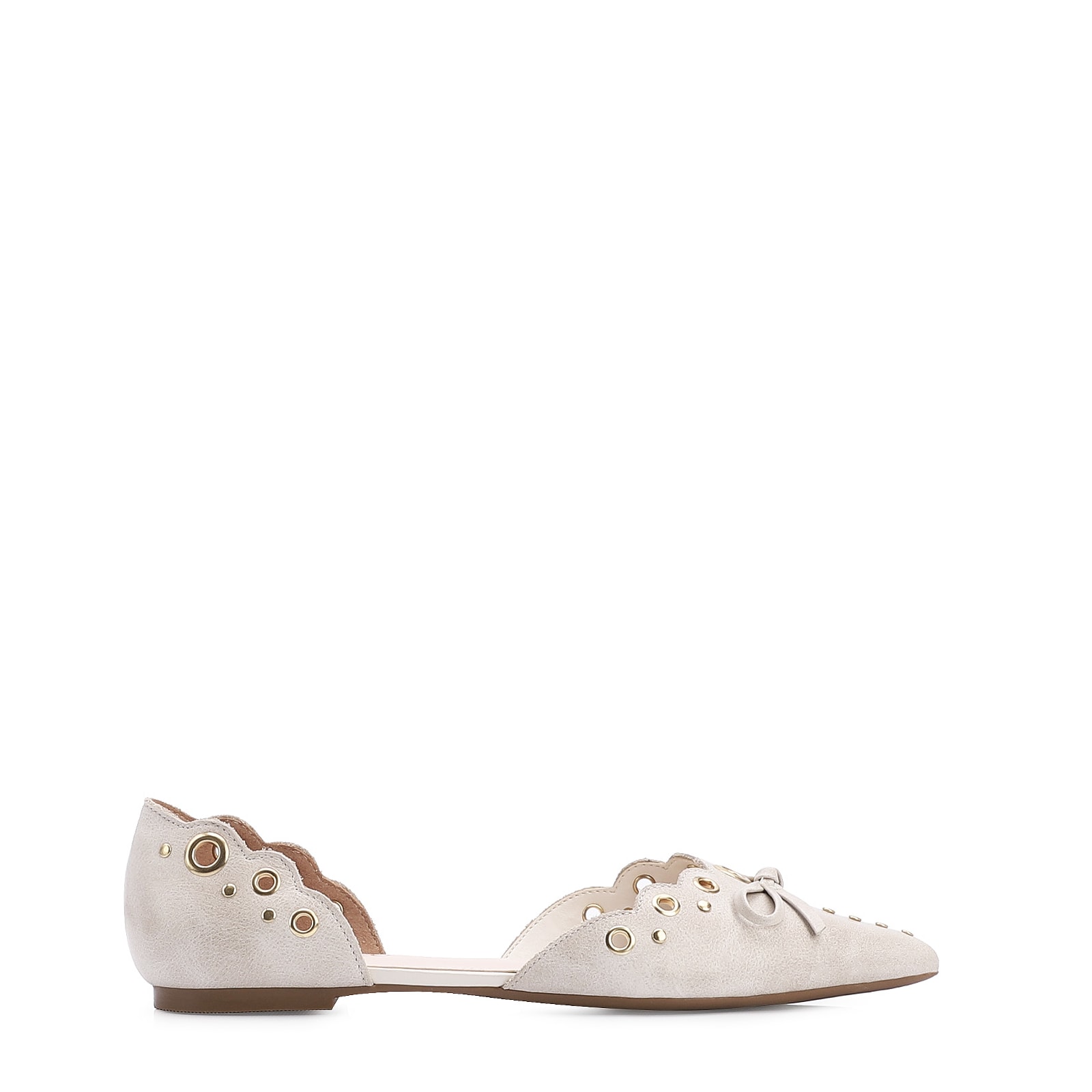 Sapatilha Couro Estonado Off White