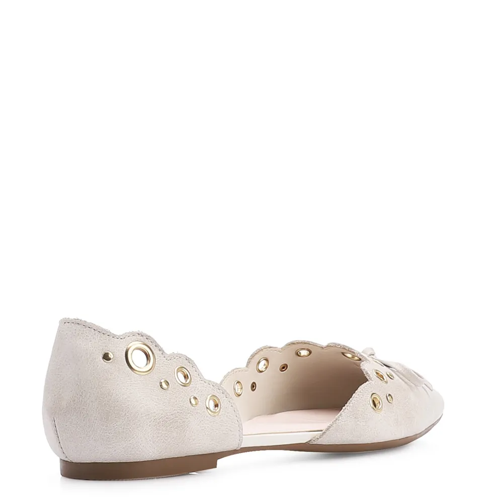 Sapatilha Couro Estonado Off White - imagem 4