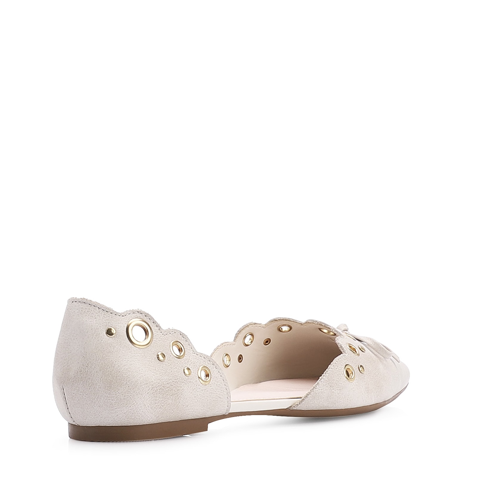 Sapatilha Couro Estonado Off White