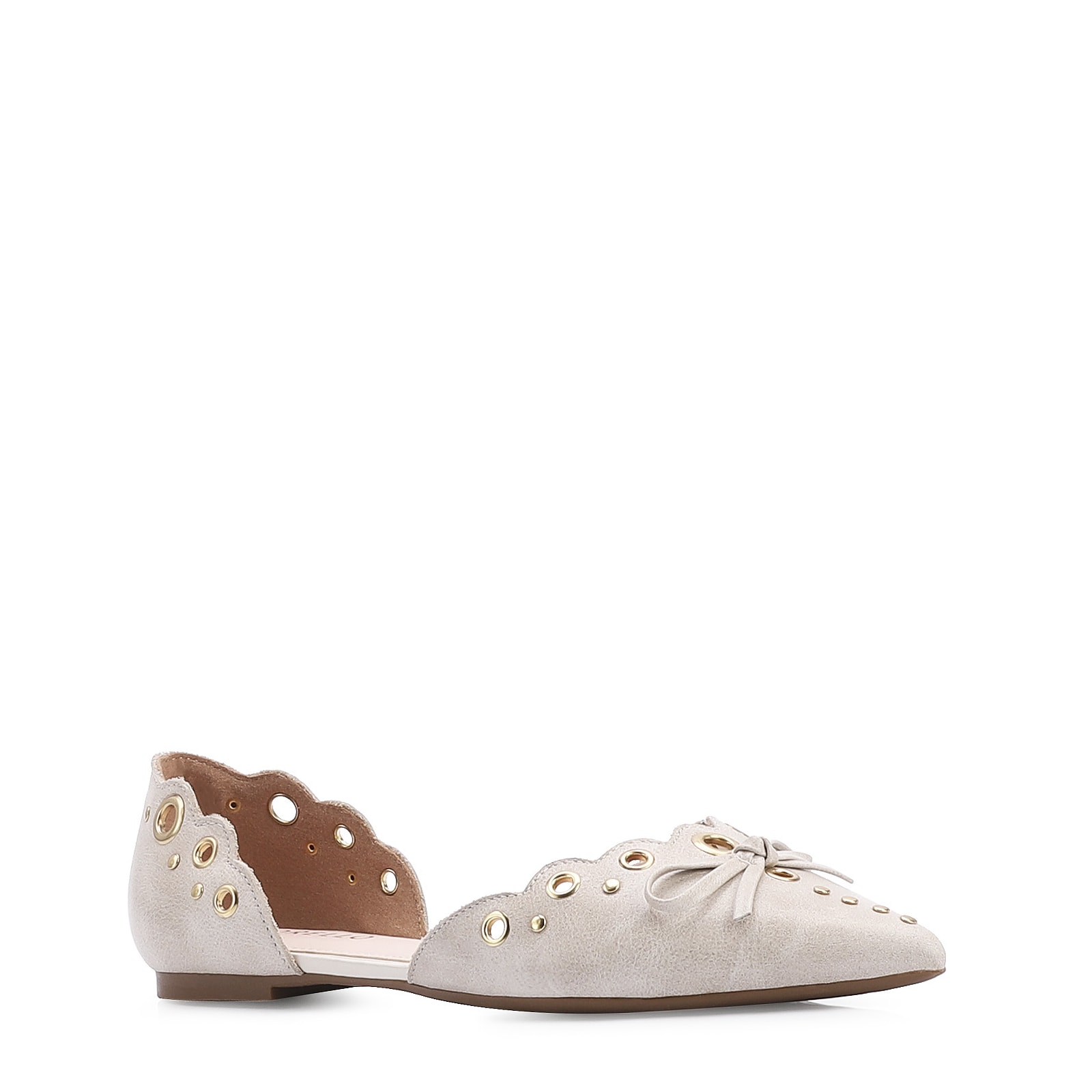 Sapatilha Couro Estonado Off White