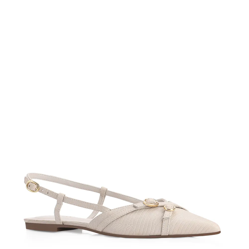 Sapatilha Couro Lezard Off White