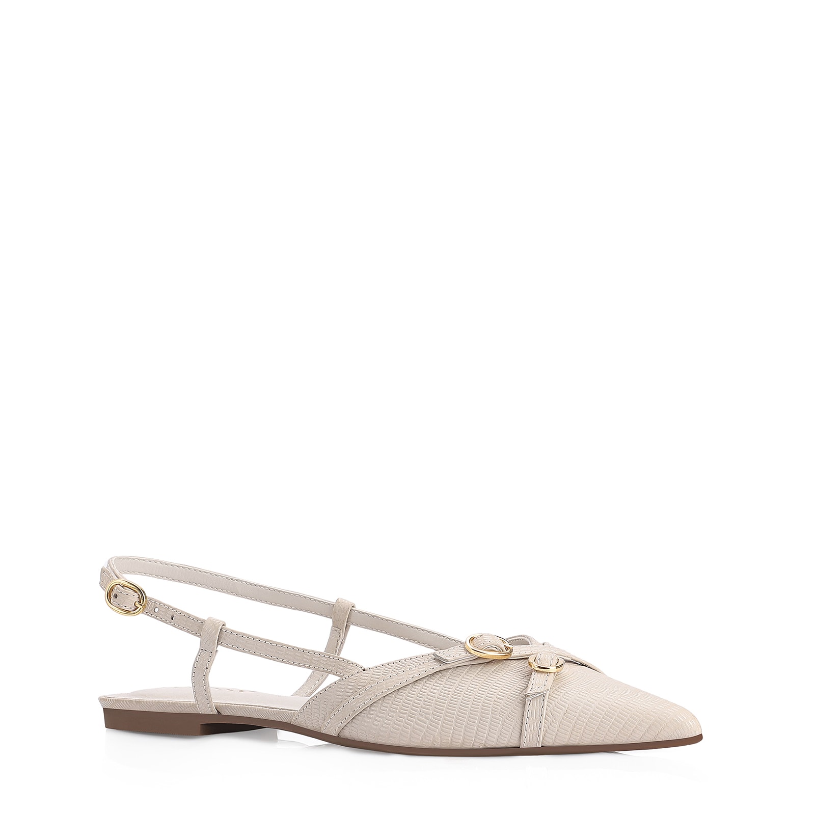 Sapatilha Couro Lezard Off White