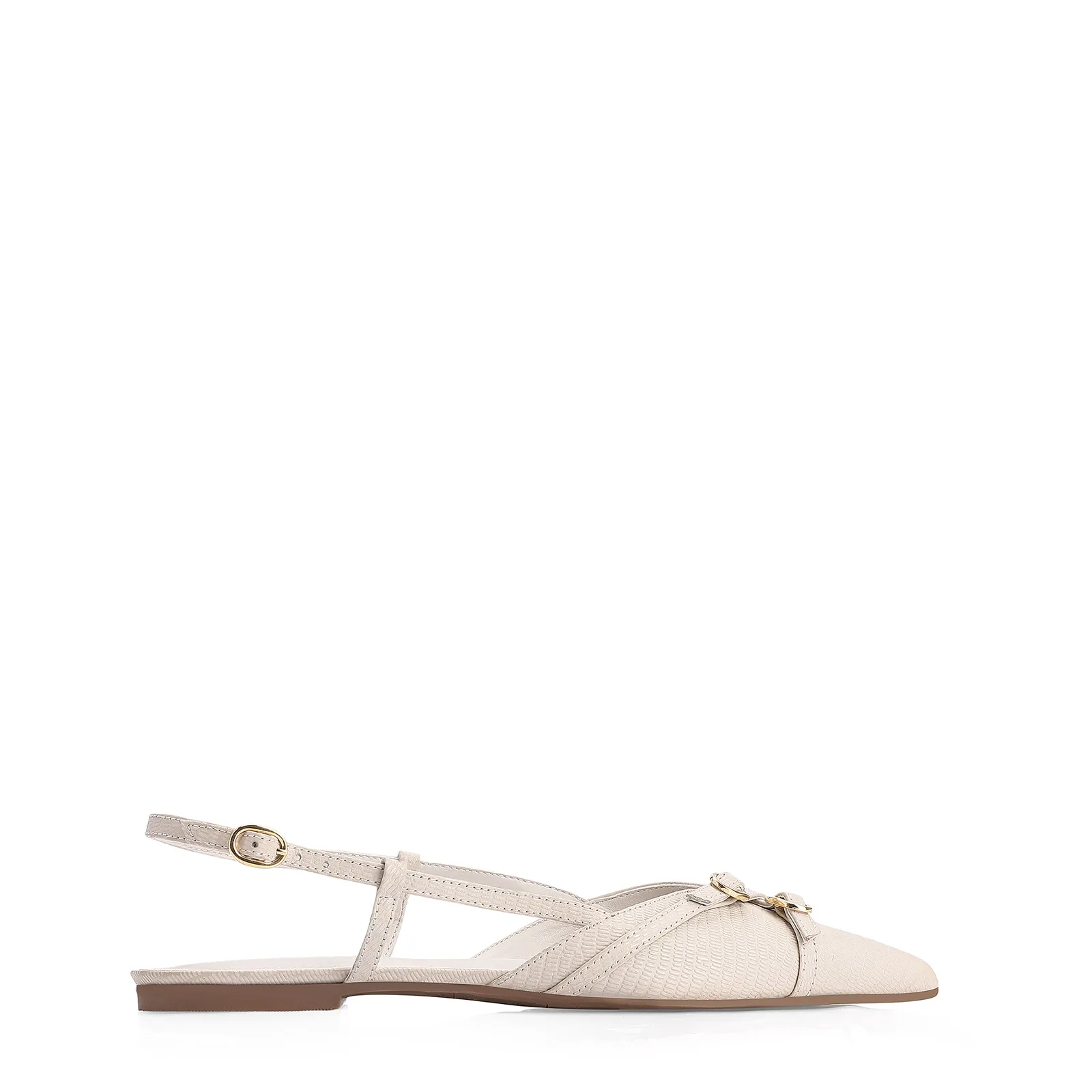 Sapatilha Couro Lezard Off White