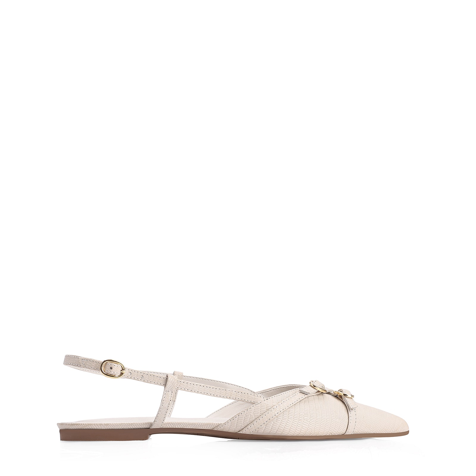 Sapatilha Couro Lezard Off White