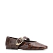 Sapatilha Couro Maxi Croco Marrom - imagem 1