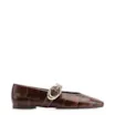 Sapatilha Couro Maxi Croco Marrom - imagem 3