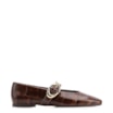 Sapatilha Couro Maxi Croco Marrom - imagem 3