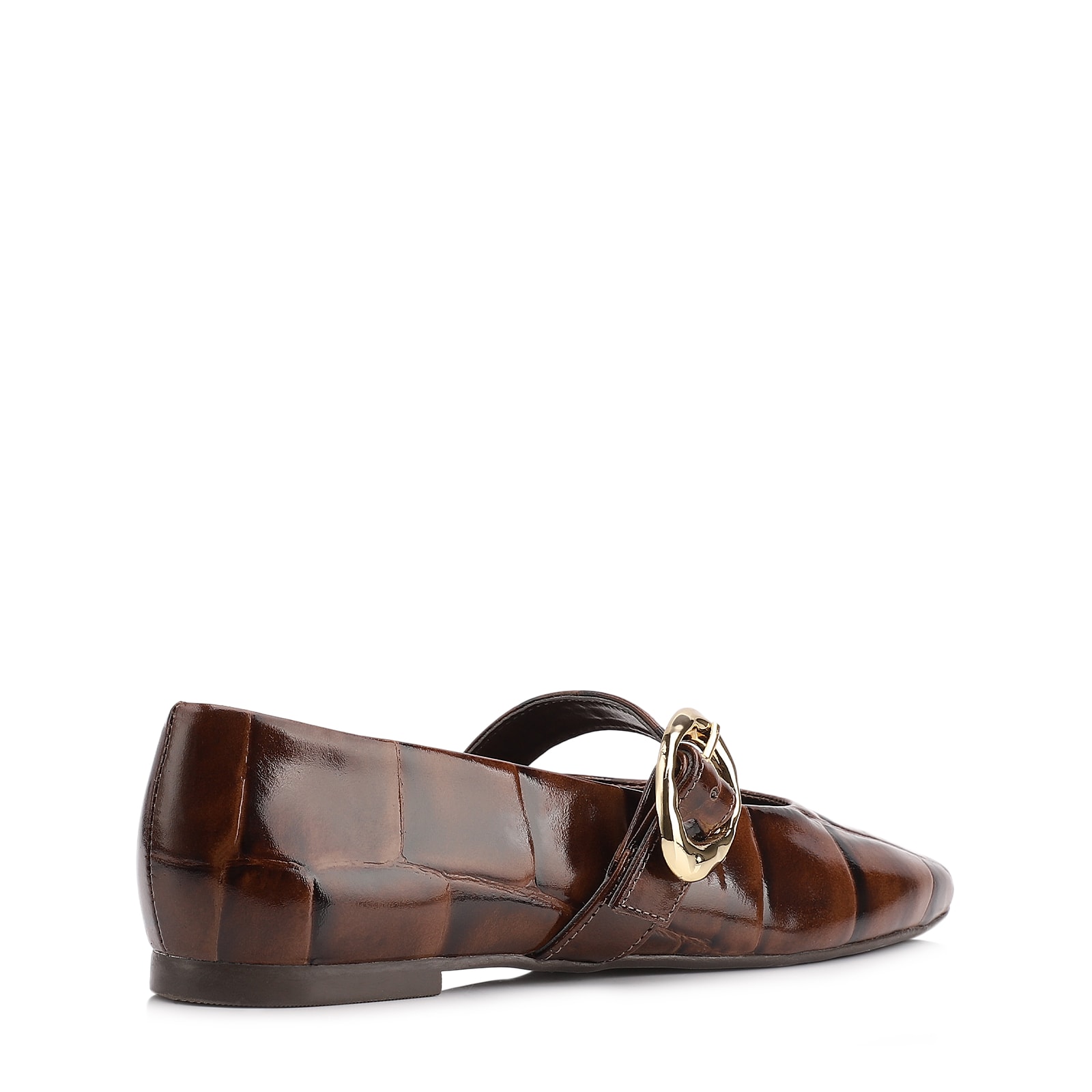 Sapatilha Couro Maxi Croco Marrom