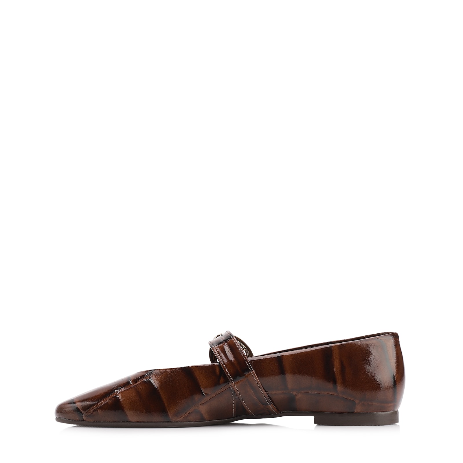 Sapatilha Couro Maxi Croco Marrom
