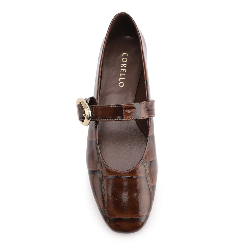 Sapatilha Couro Maxi Croco Marrom - imagem 6