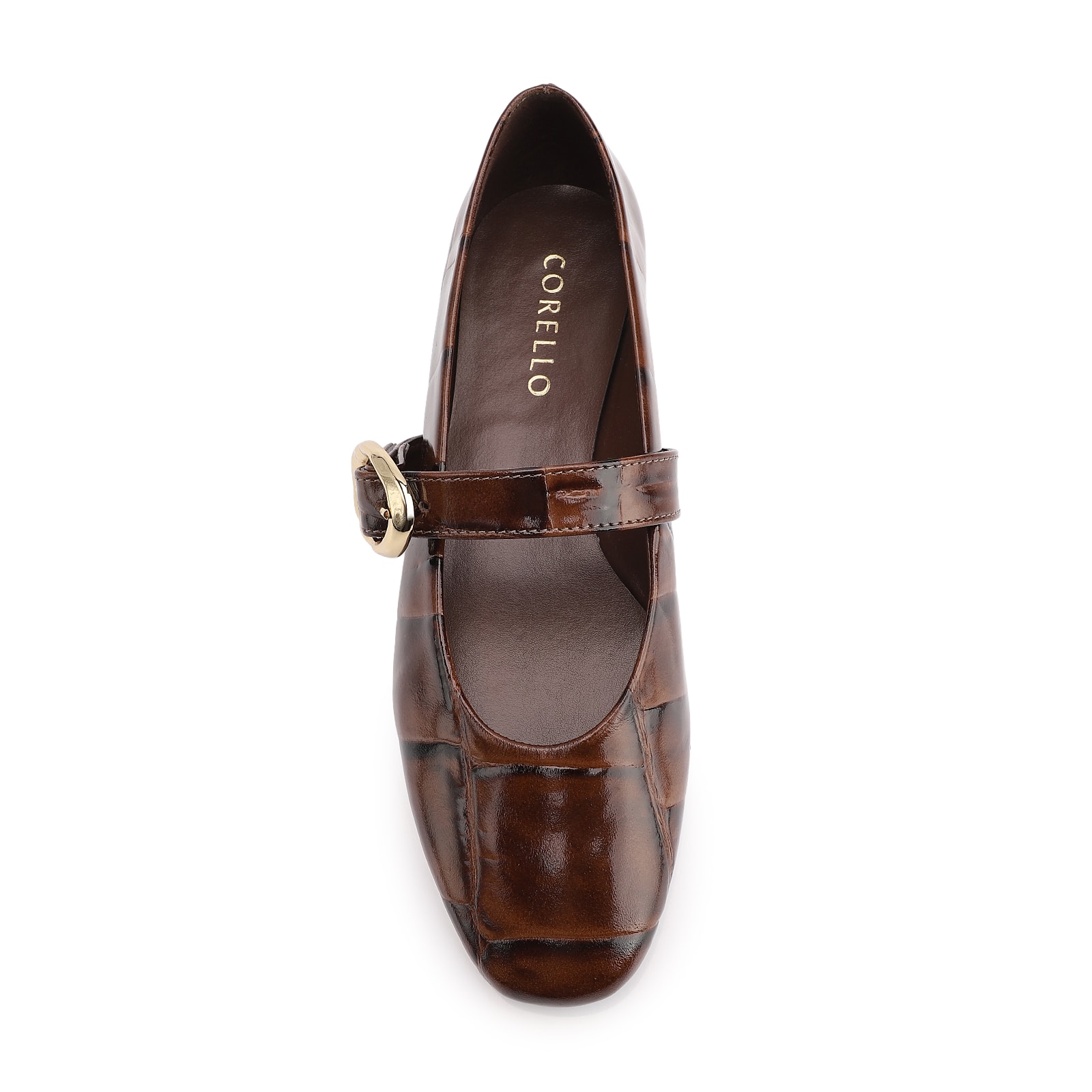 Sapatilha Couro Maxi Croco Marrom