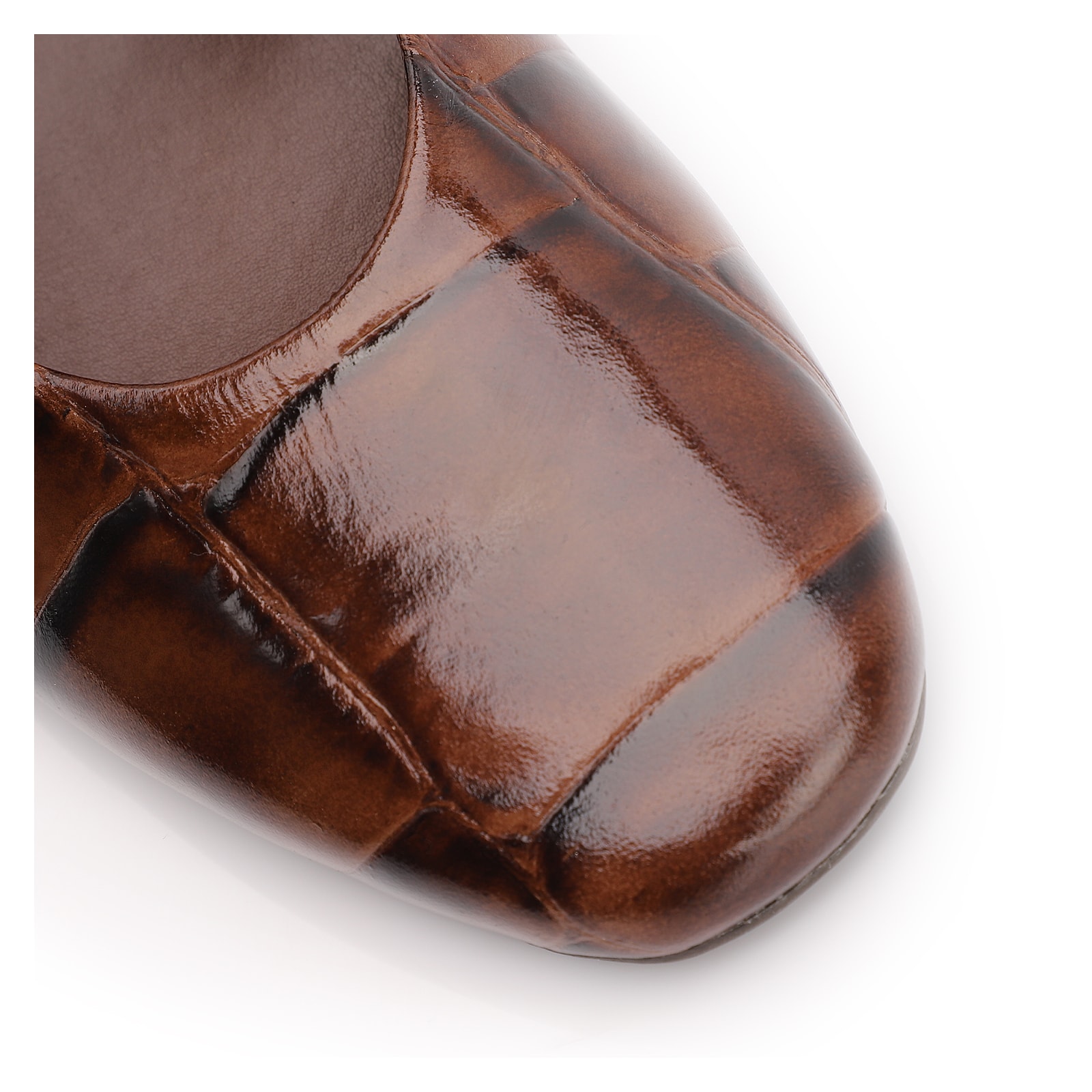 Sapatilha Couro Maxi Croco Marrom