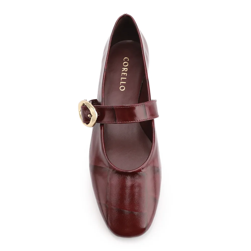 Sapatilha Couro Maxi Croco Vinho - imagem 6