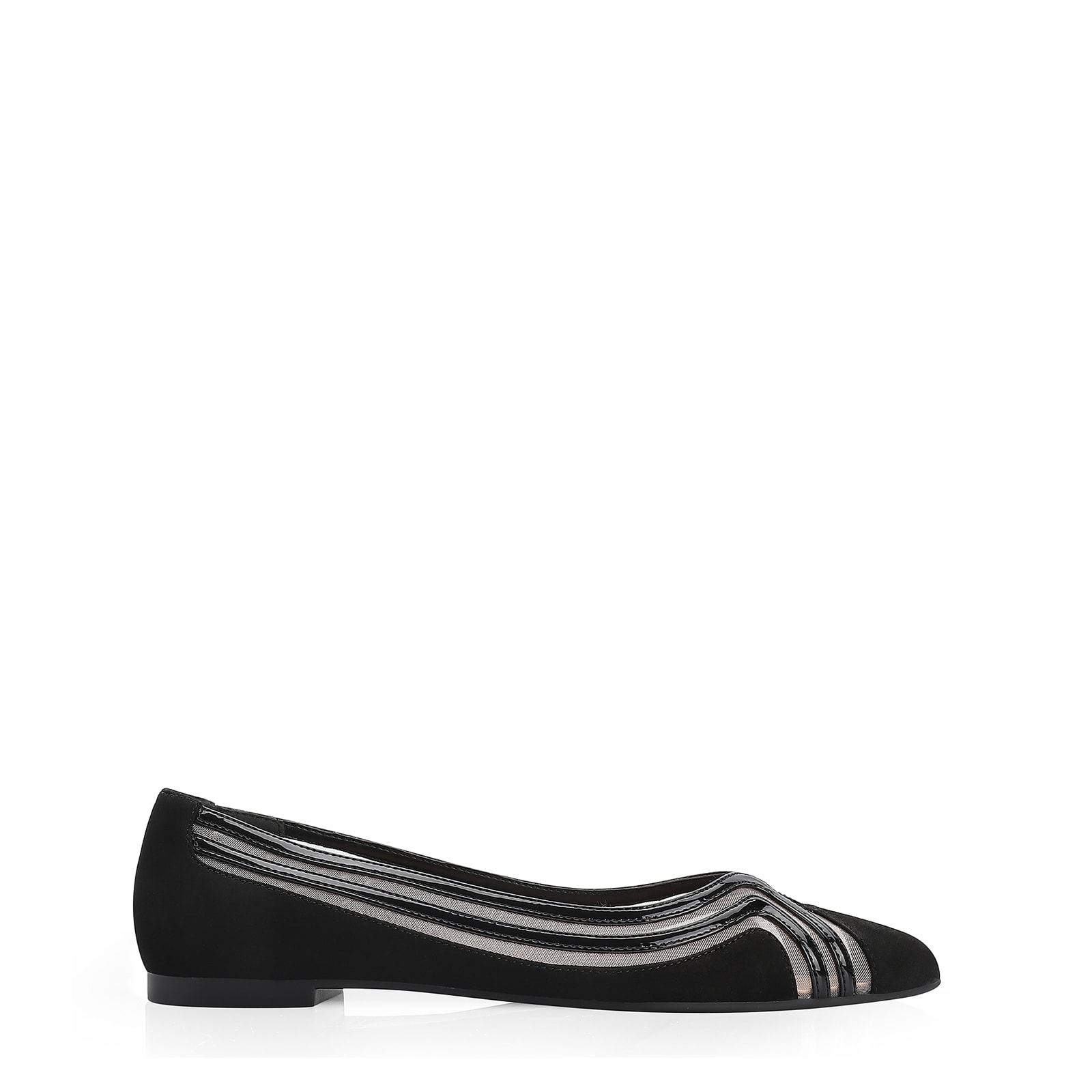 Sapatilha Couro Nobuck Preto/Verniz Preto