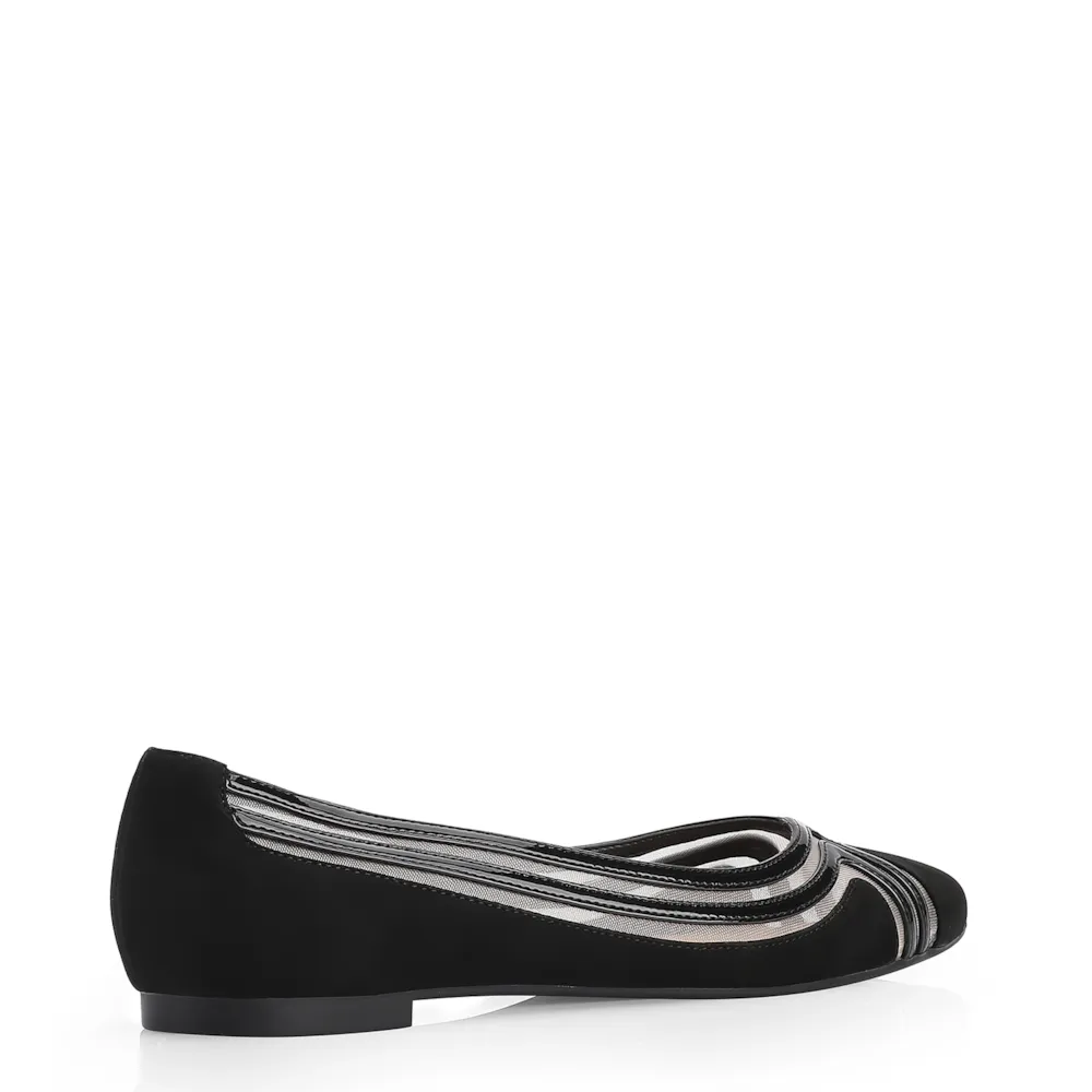 Sapatilha Couro Nobuck Preto/Verniz Preto - imagem 4