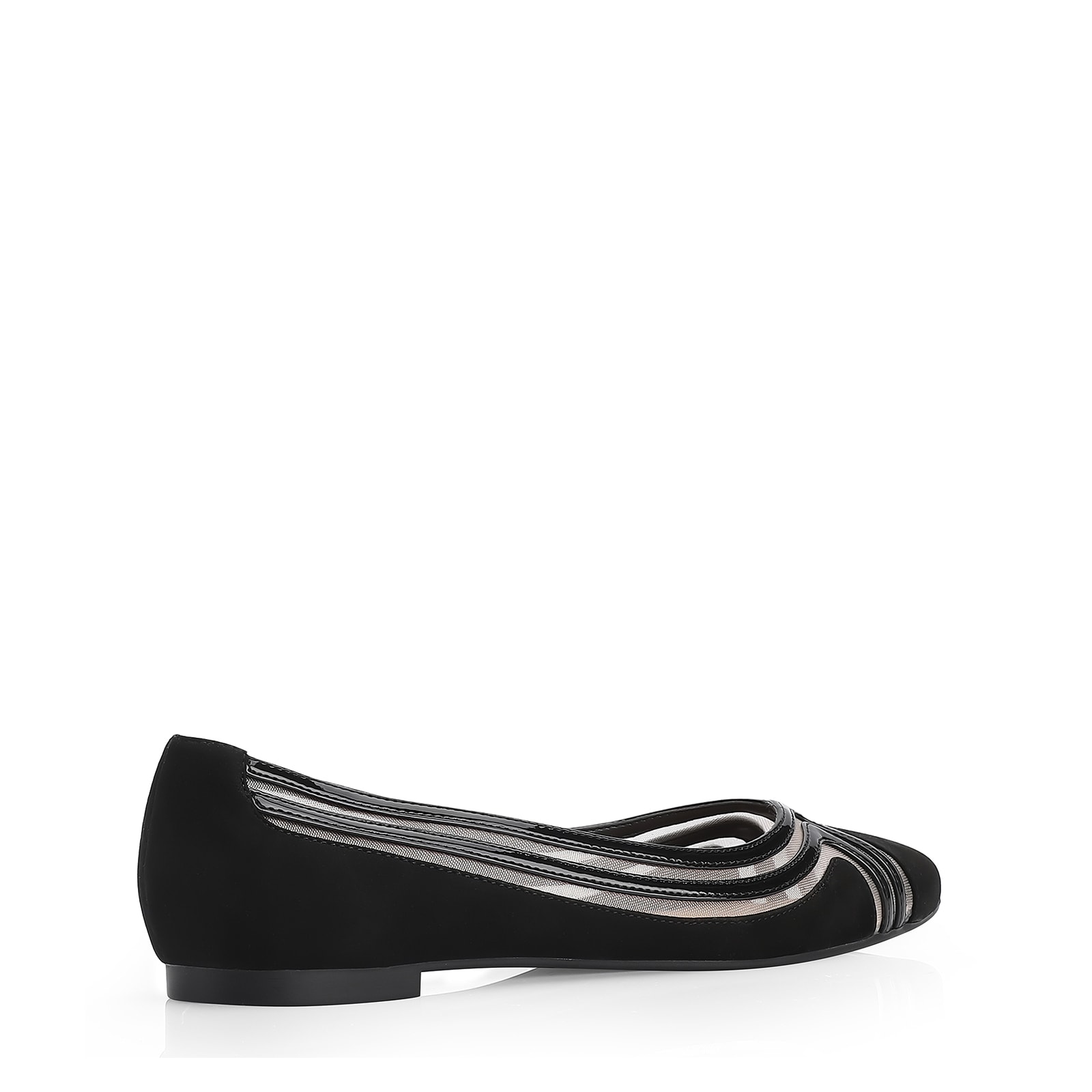 Sapatilha Couro Nobuck Preto/Verniz Preto