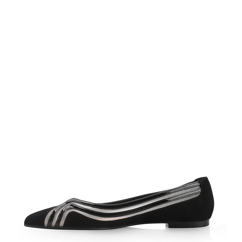 Sapatilha Couro Nobuck Preto/Verniz Preto - imagem 5