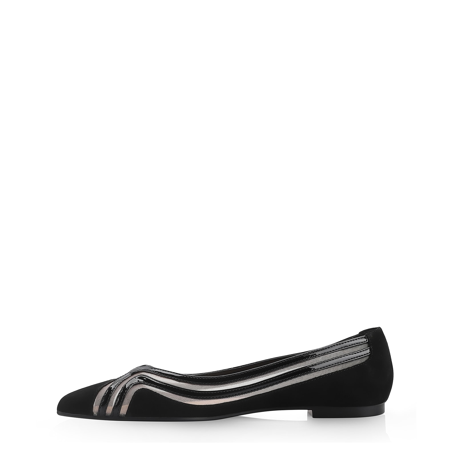 Sapatilha Couro Nobuck Preto/Verniz Preto