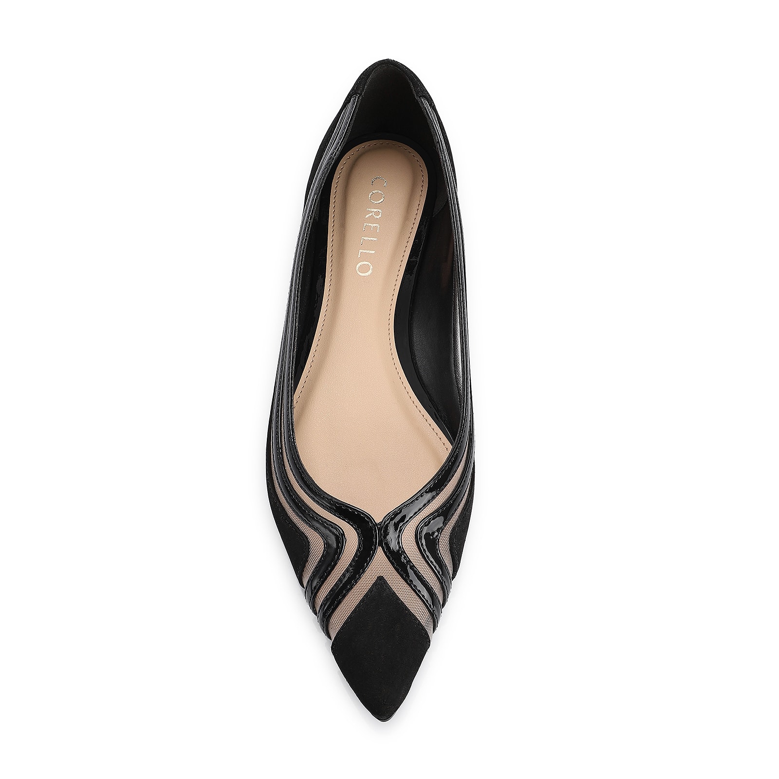 Sapatilha Couro Nobuck Preto/Verniz Preto