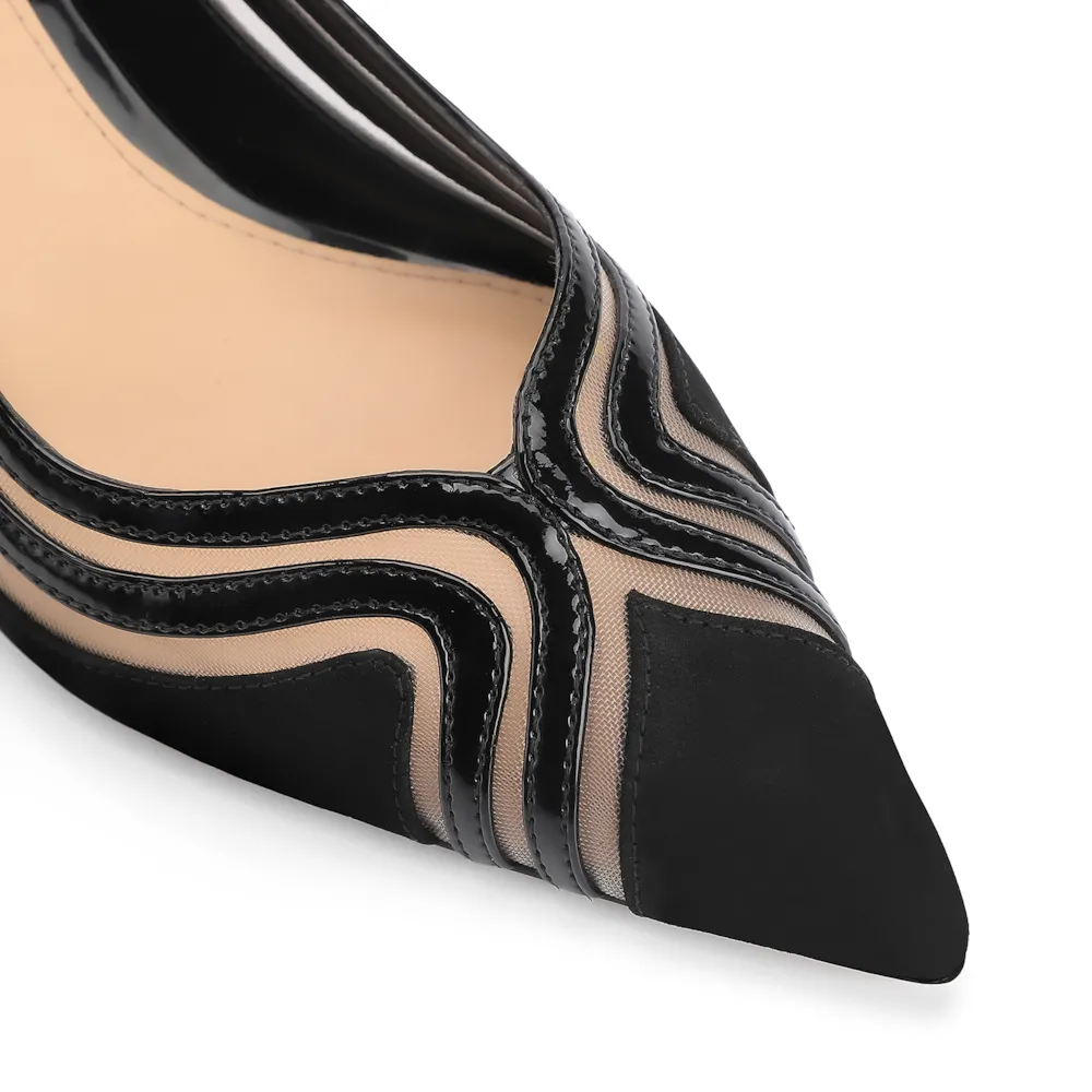 Sapatilha Couro Nobuck Preto/Verniz Preto - imagem 7
