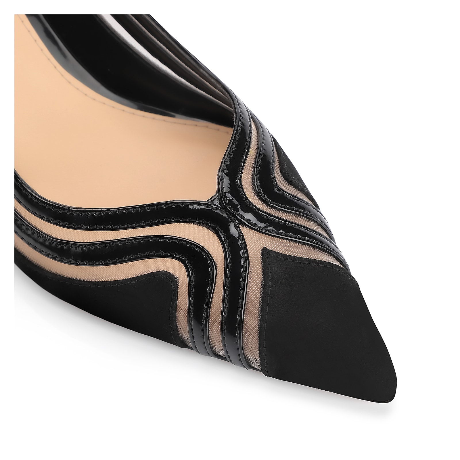 Sapatilha Couro Nobuck Preto/Verniz Preto