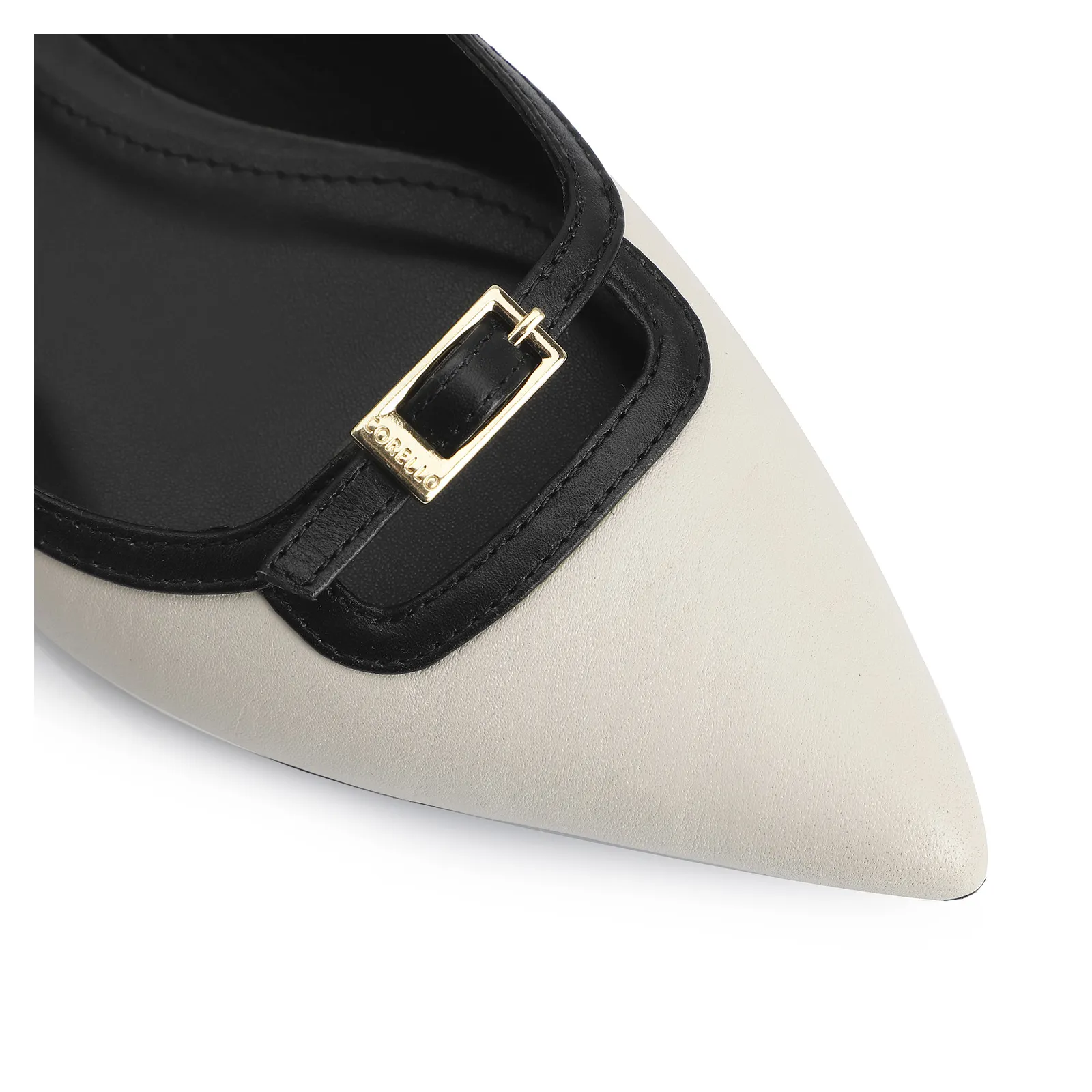 Sapatilha Couro Off White/Preto
