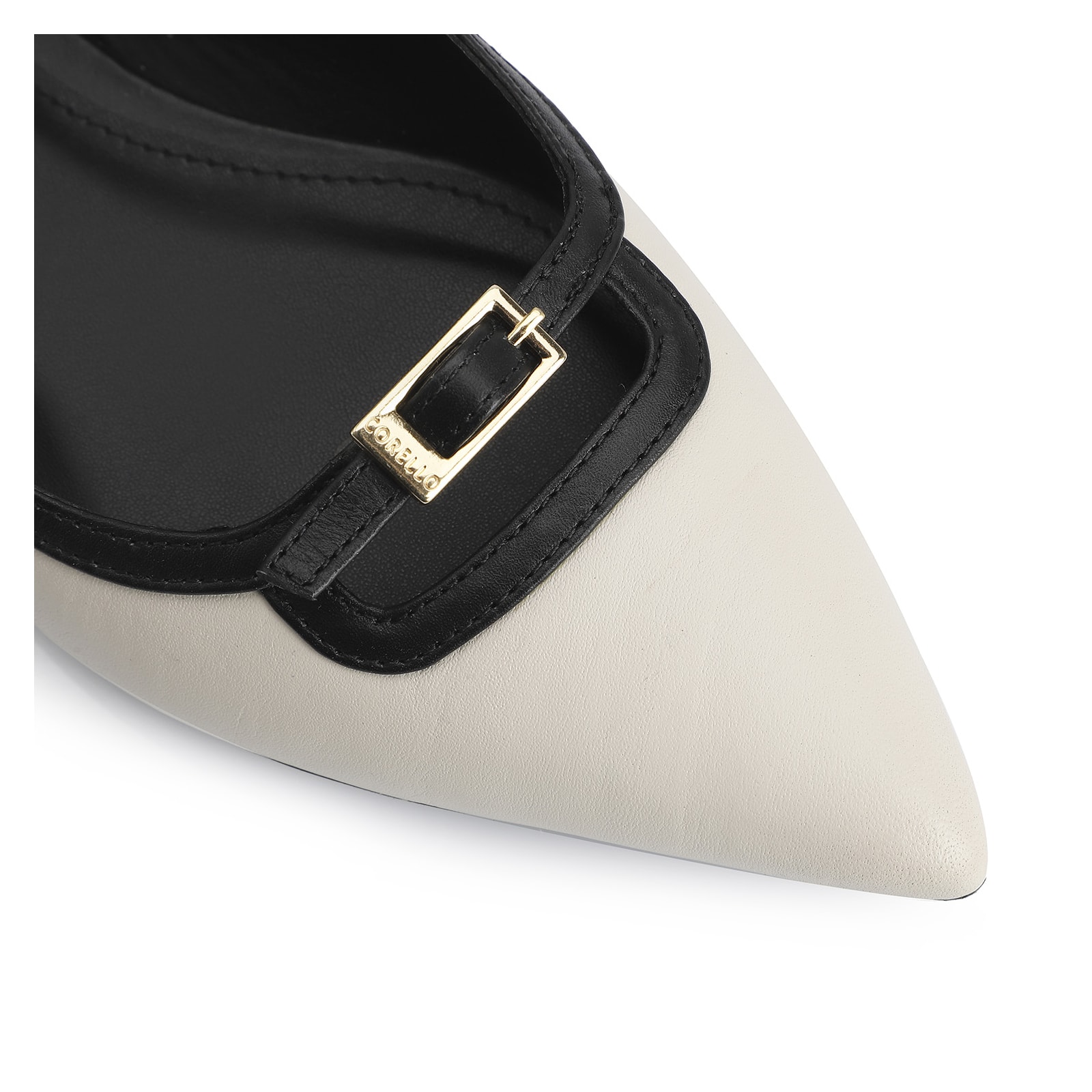 Sapatilha Couro Off White/Preto