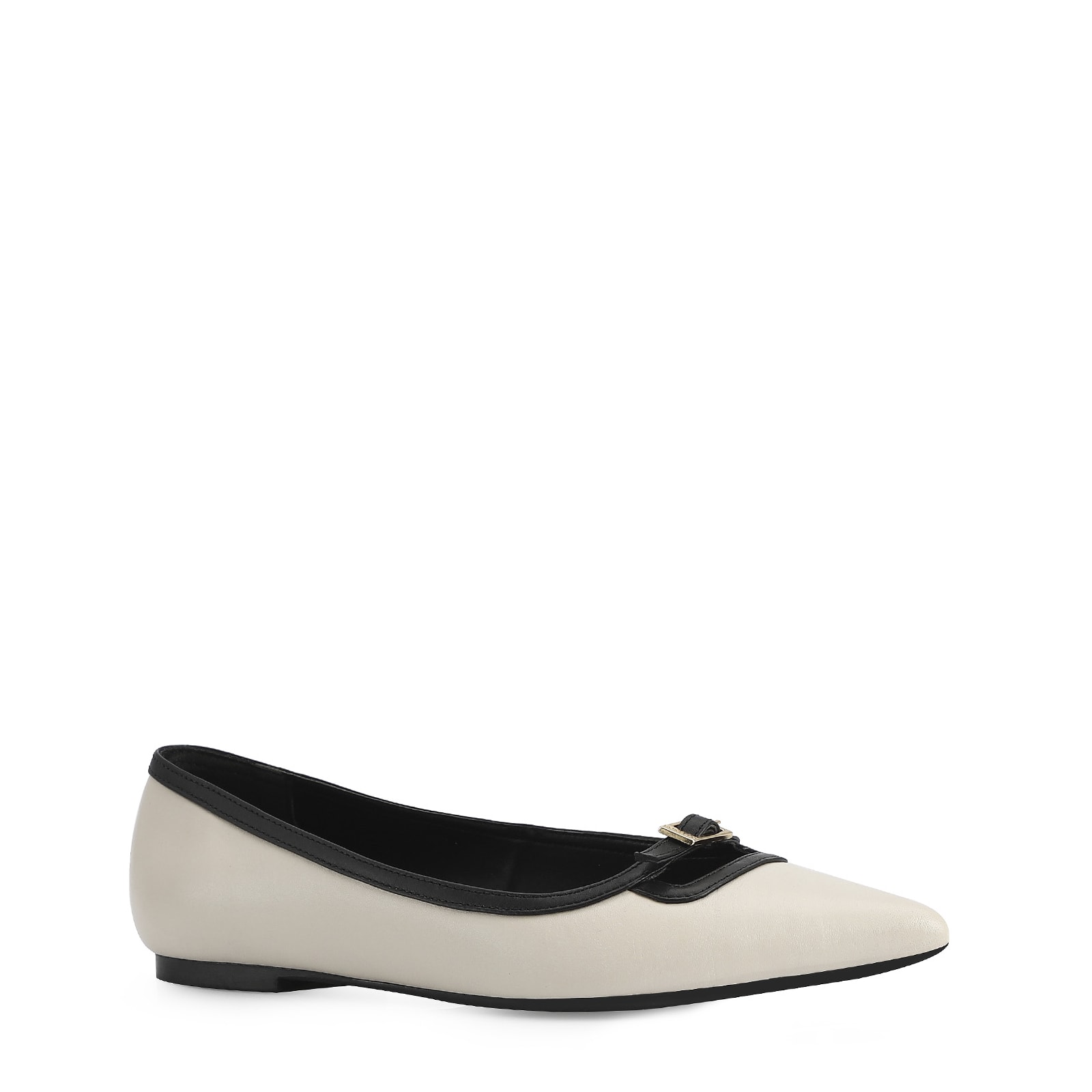 Sapatilha Couro Off White/Preto
