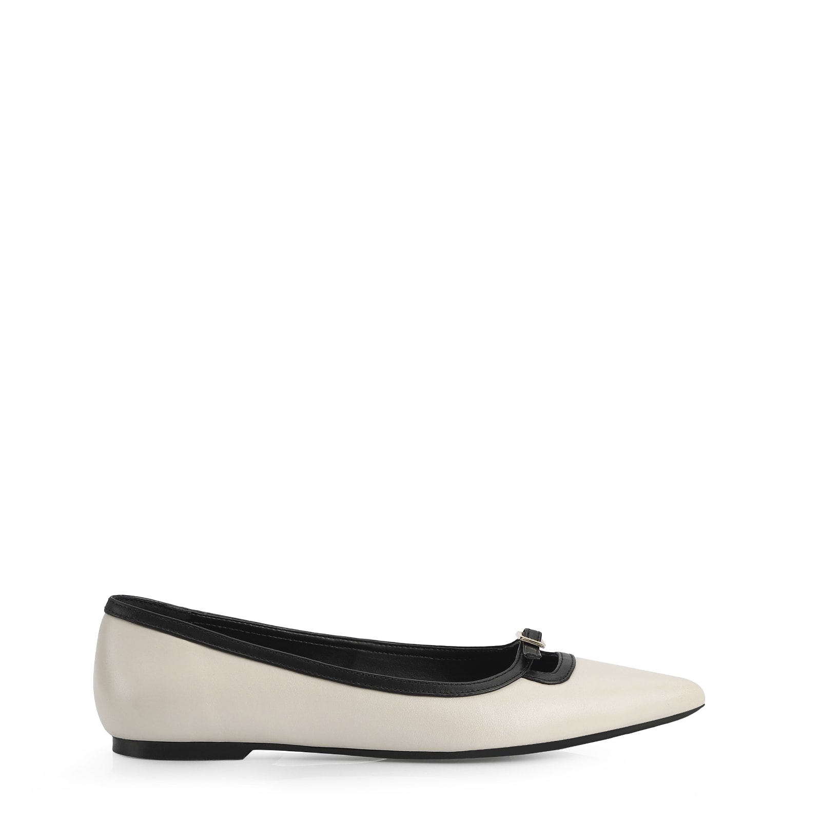Sapatilha Couro Off White/Preto