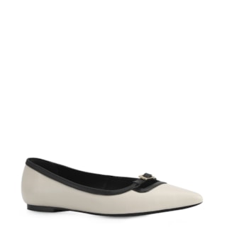 Couro Off White/Preto
