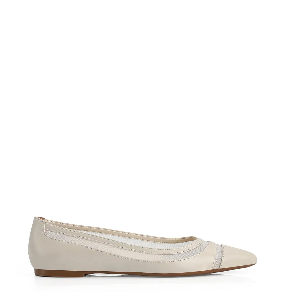 Sapatilha Couro Off-White / Tela - imagem 2