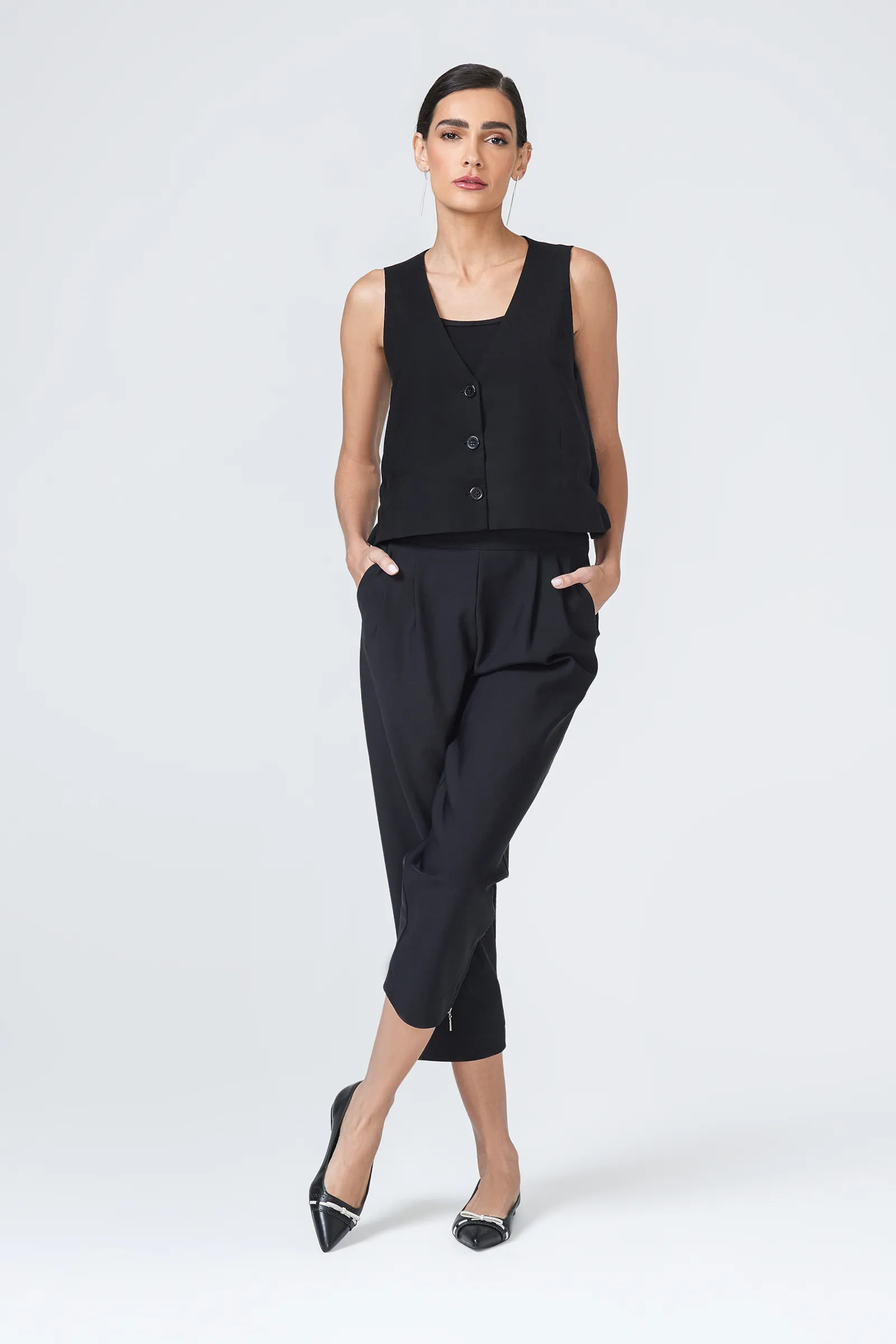 Sapatilha Couro Preto/Off White