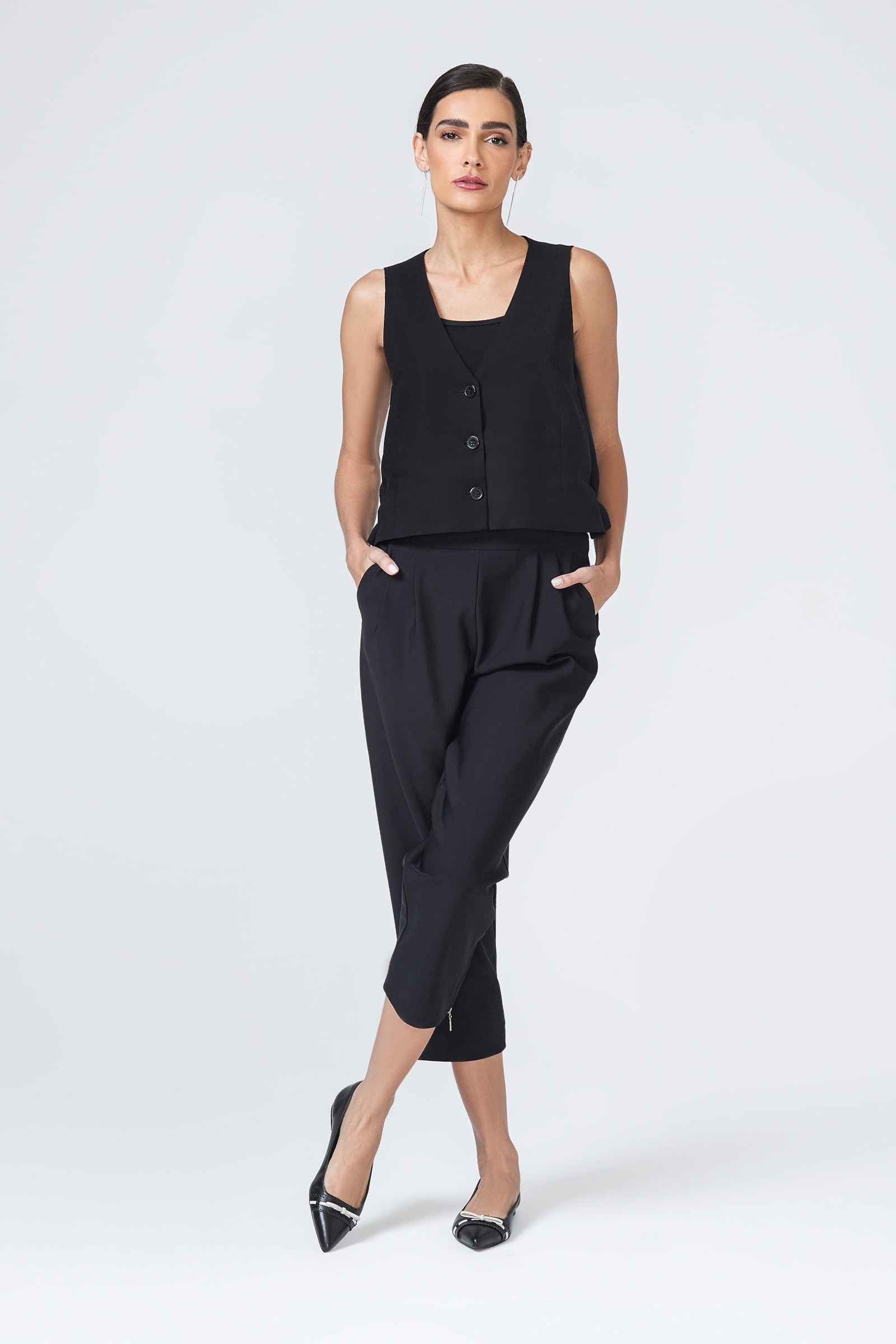 Sapatilha Couro Preto/Off White