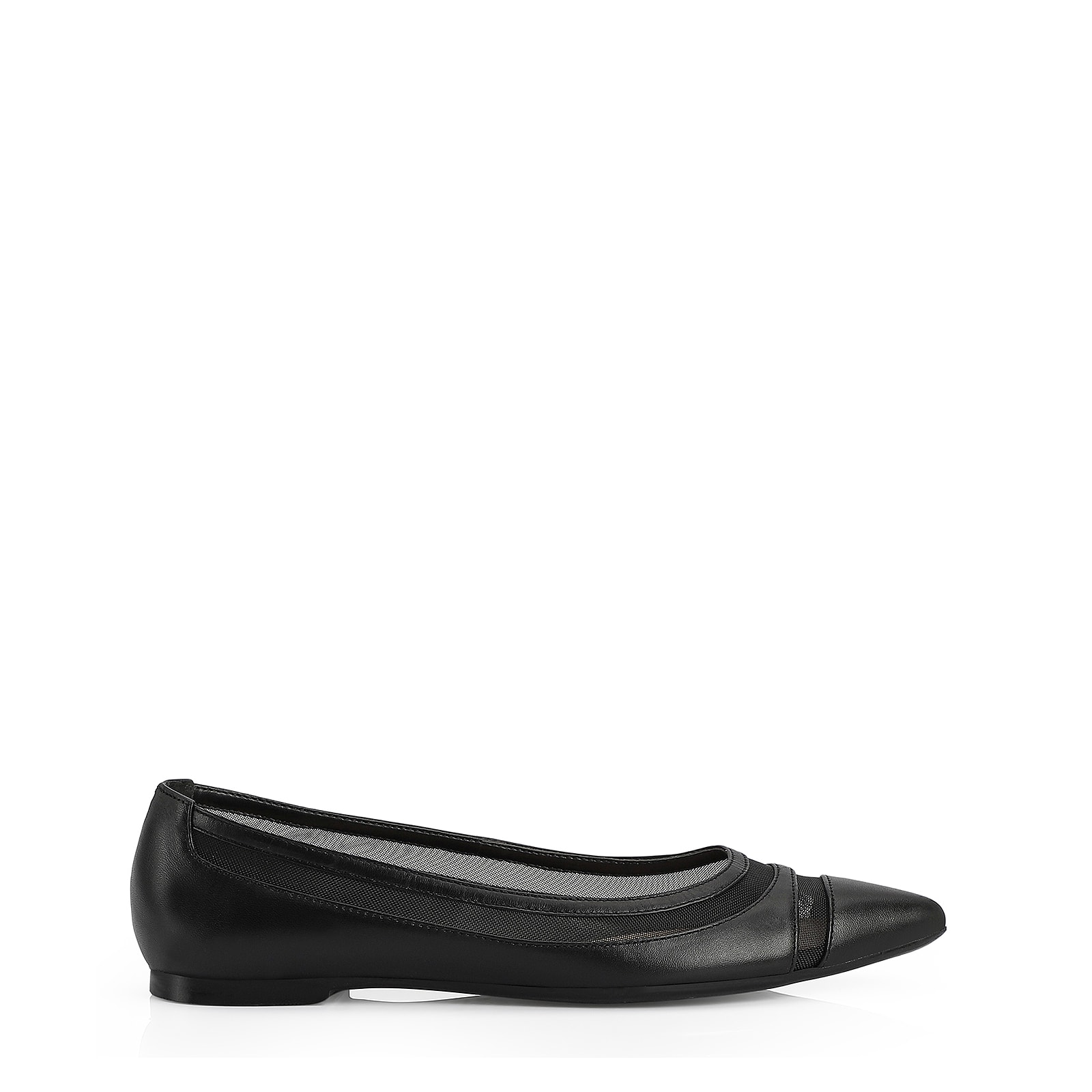 Sapatilha Couro Preto / Tela