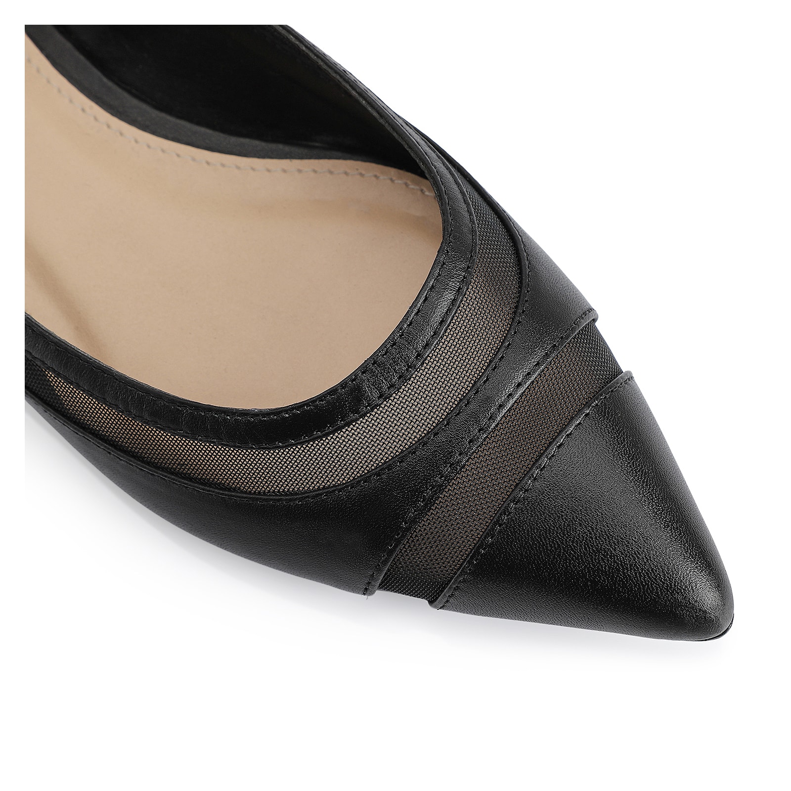 Sapatilha Couro Preto / Tela