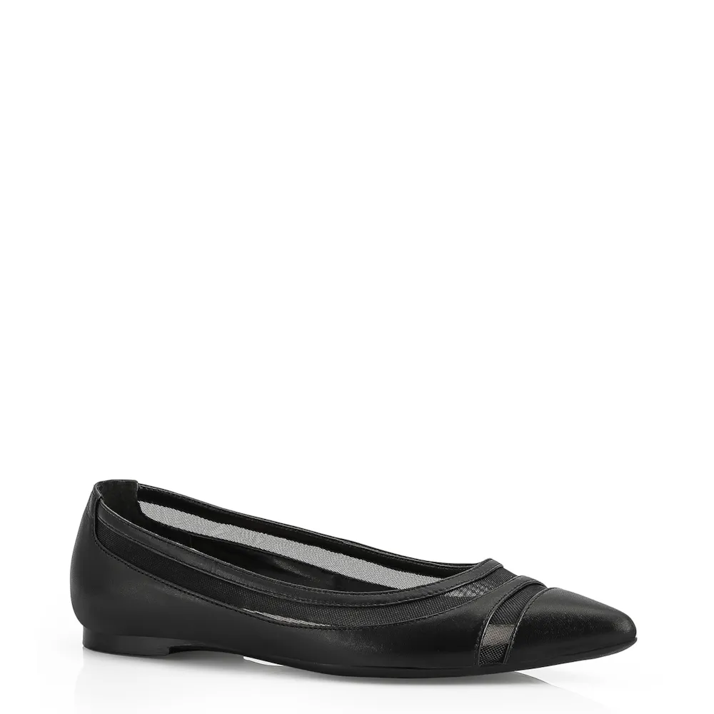 Sapatilha Couro Preto / Tela