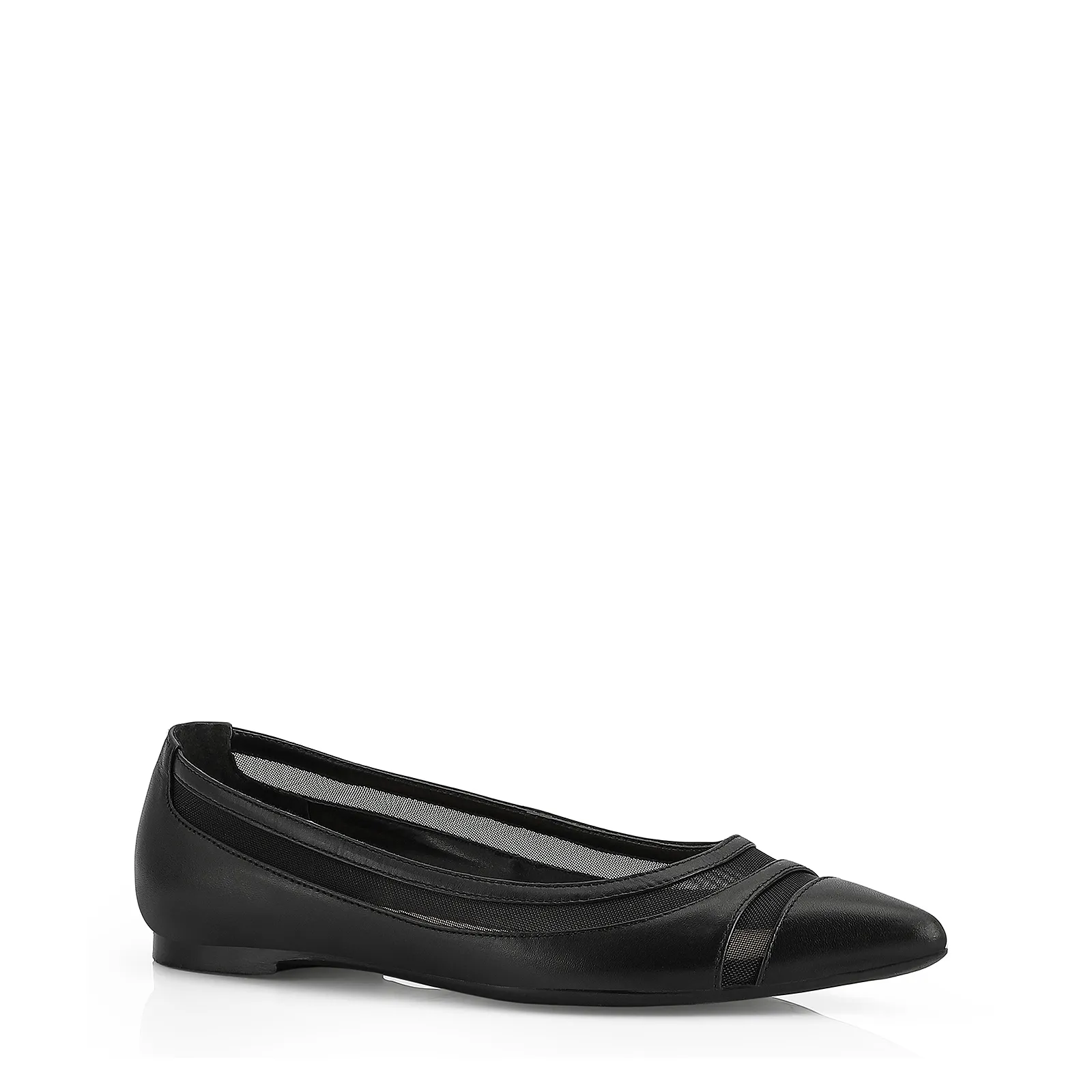 Sapatilha Couro Preto / Tela