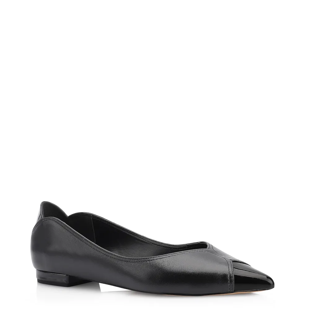 Sapatilha Couro Preto/Verniz Preto