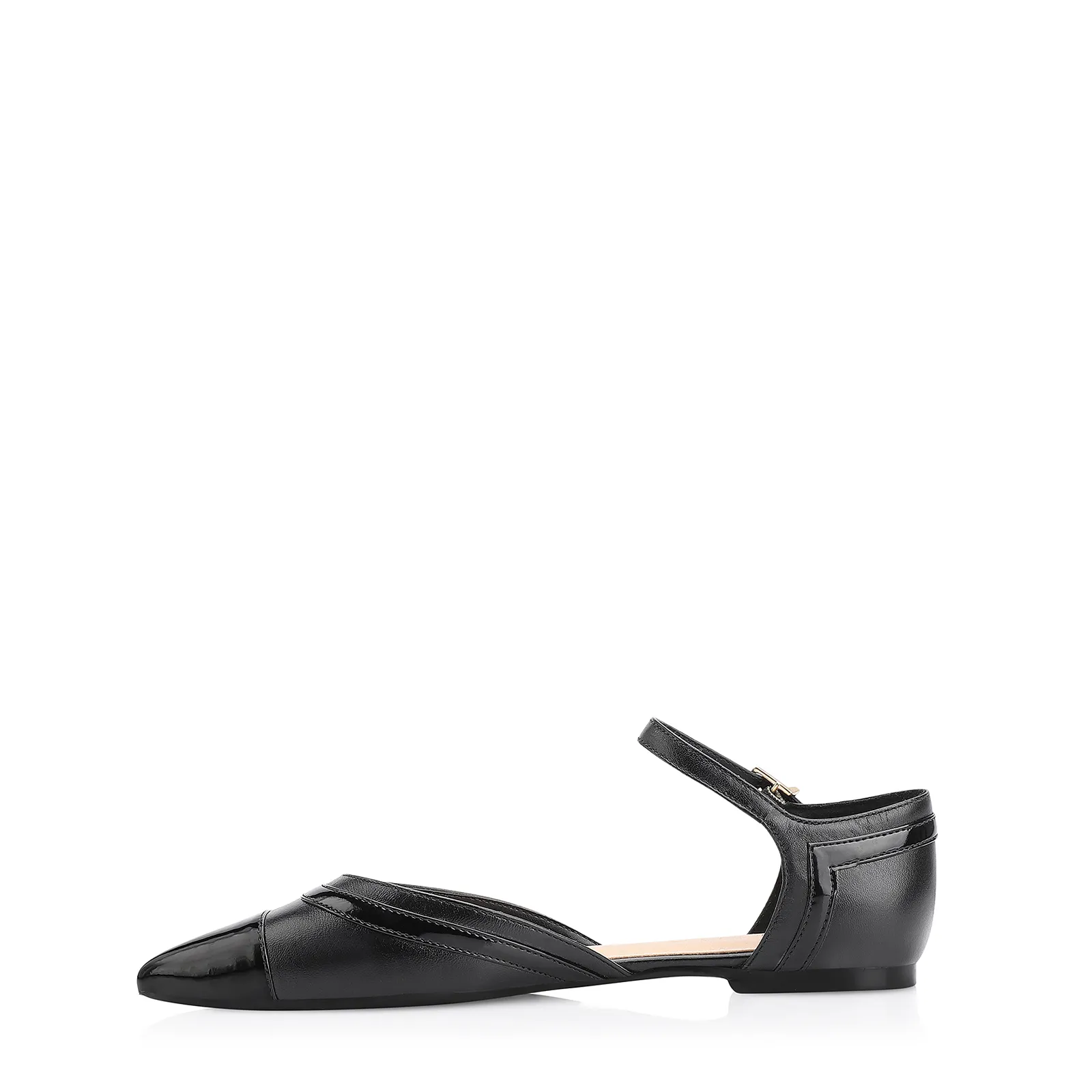 Sapatilha Couro Preto/Verniz Preto