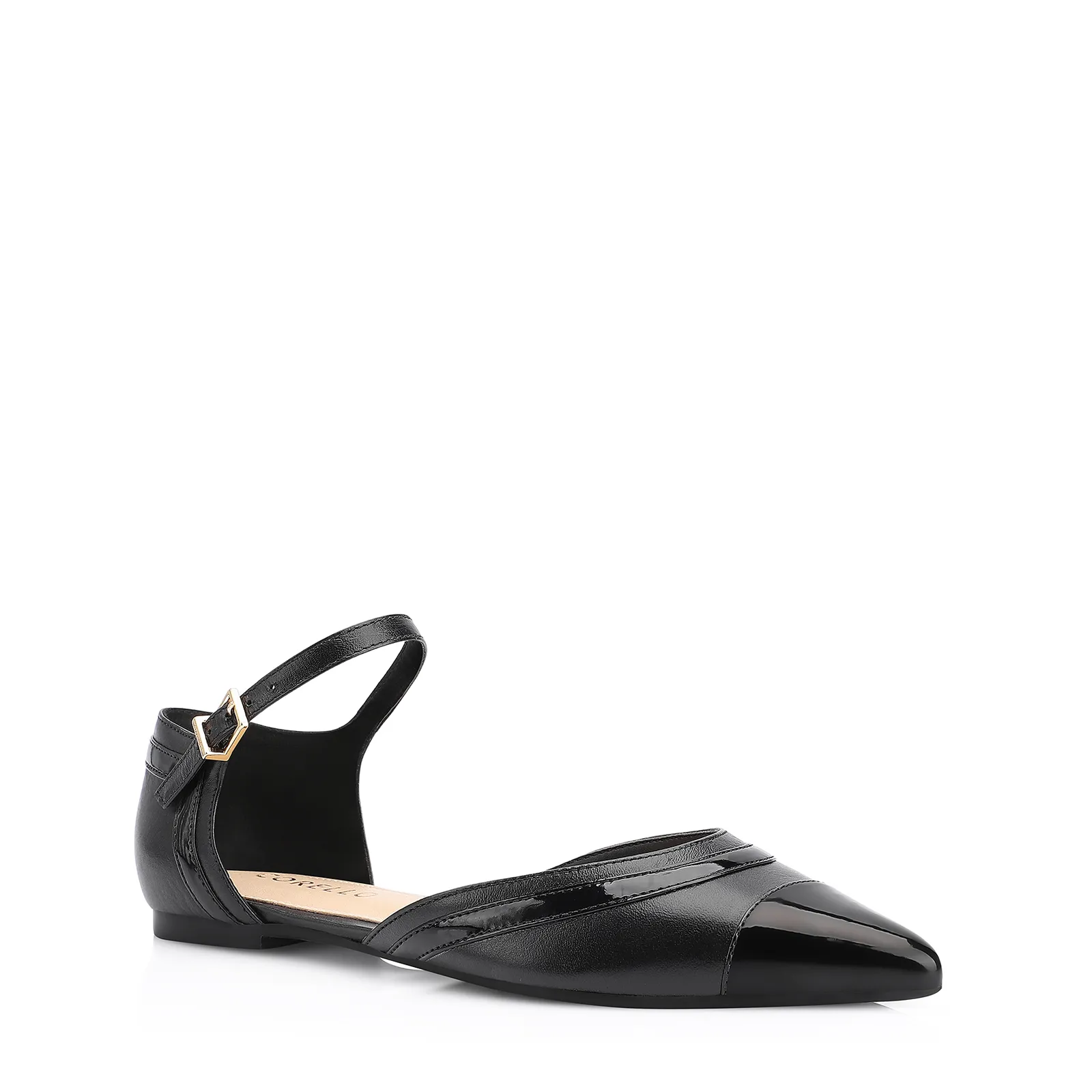 Sapatilha Couro Preto/Verniz Preto