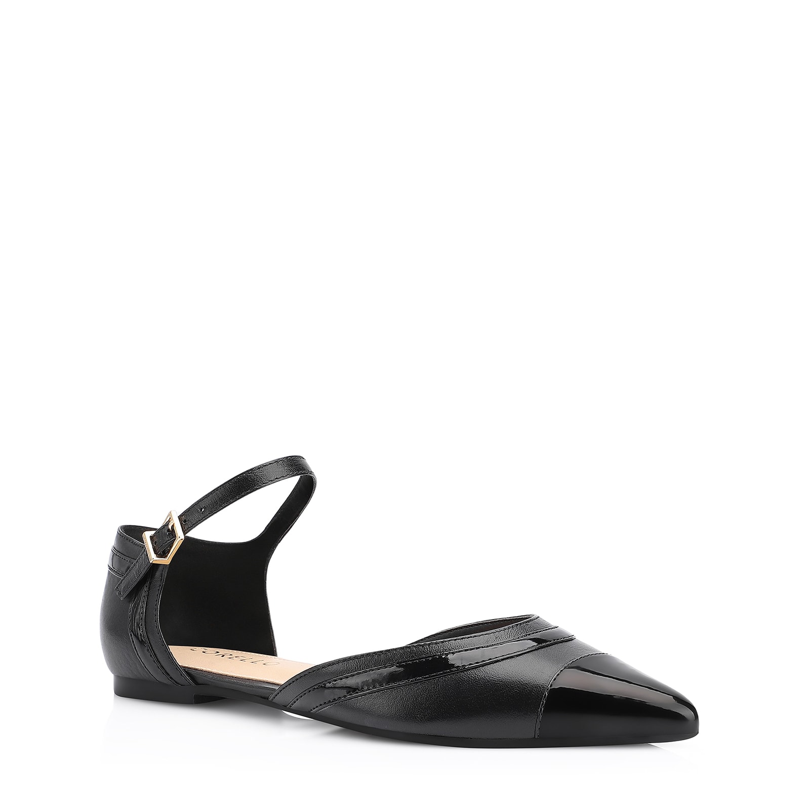 Sapatilha Couro Preto/Verniz Preto