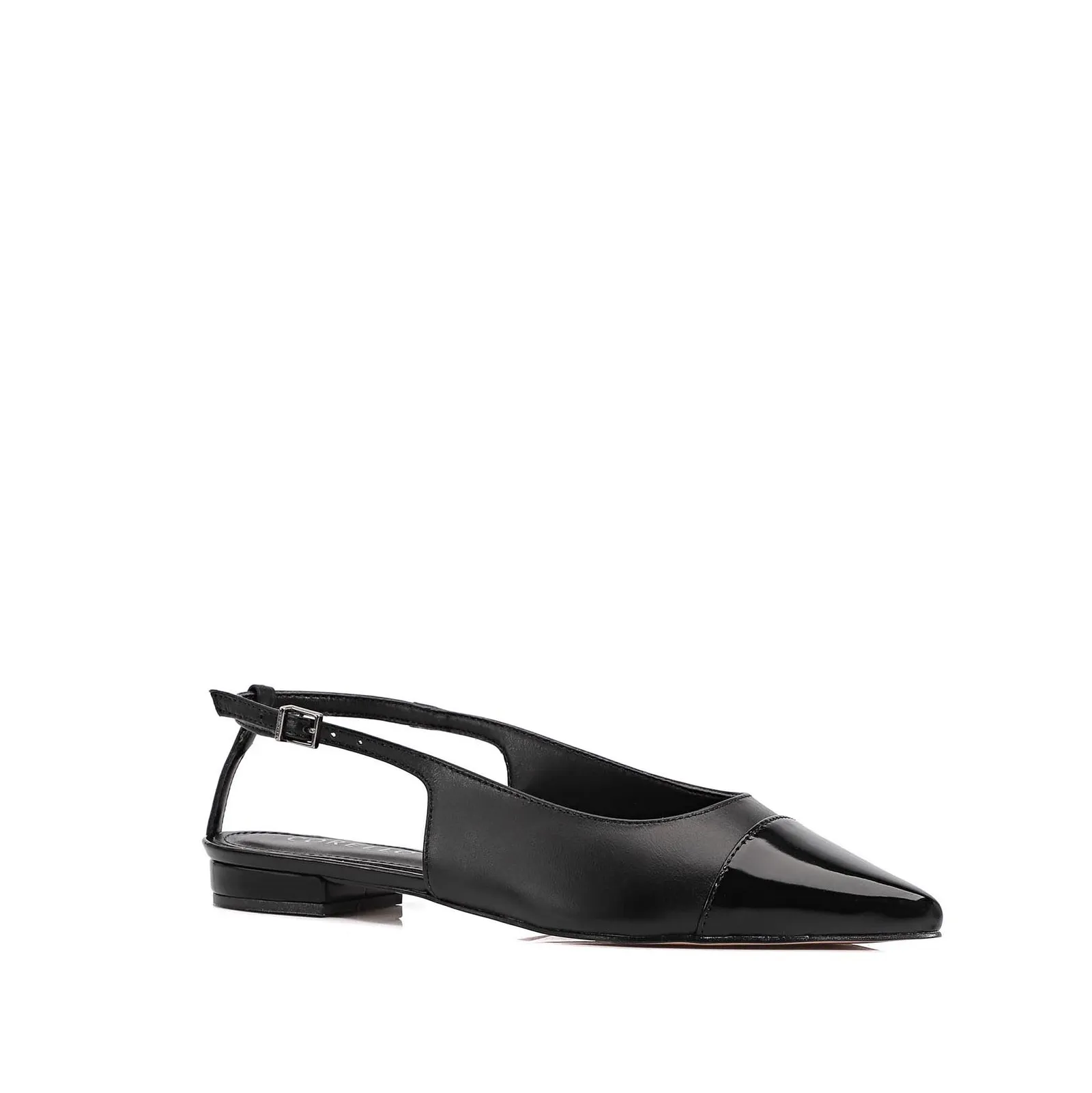Sapatilha Couro Preto/Verniz Preto